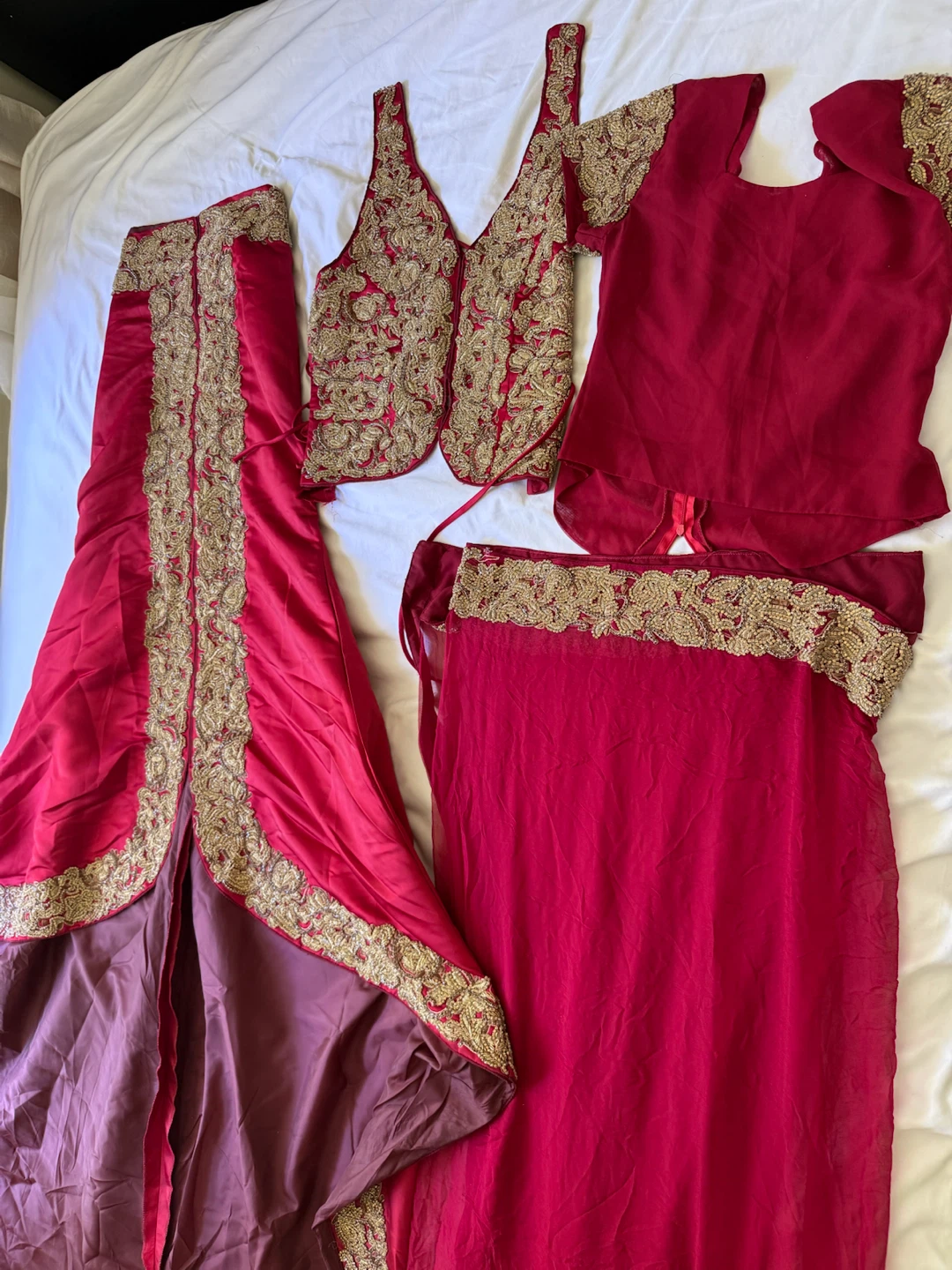 Red Embroidered Lehenga Choli Set - photo 5