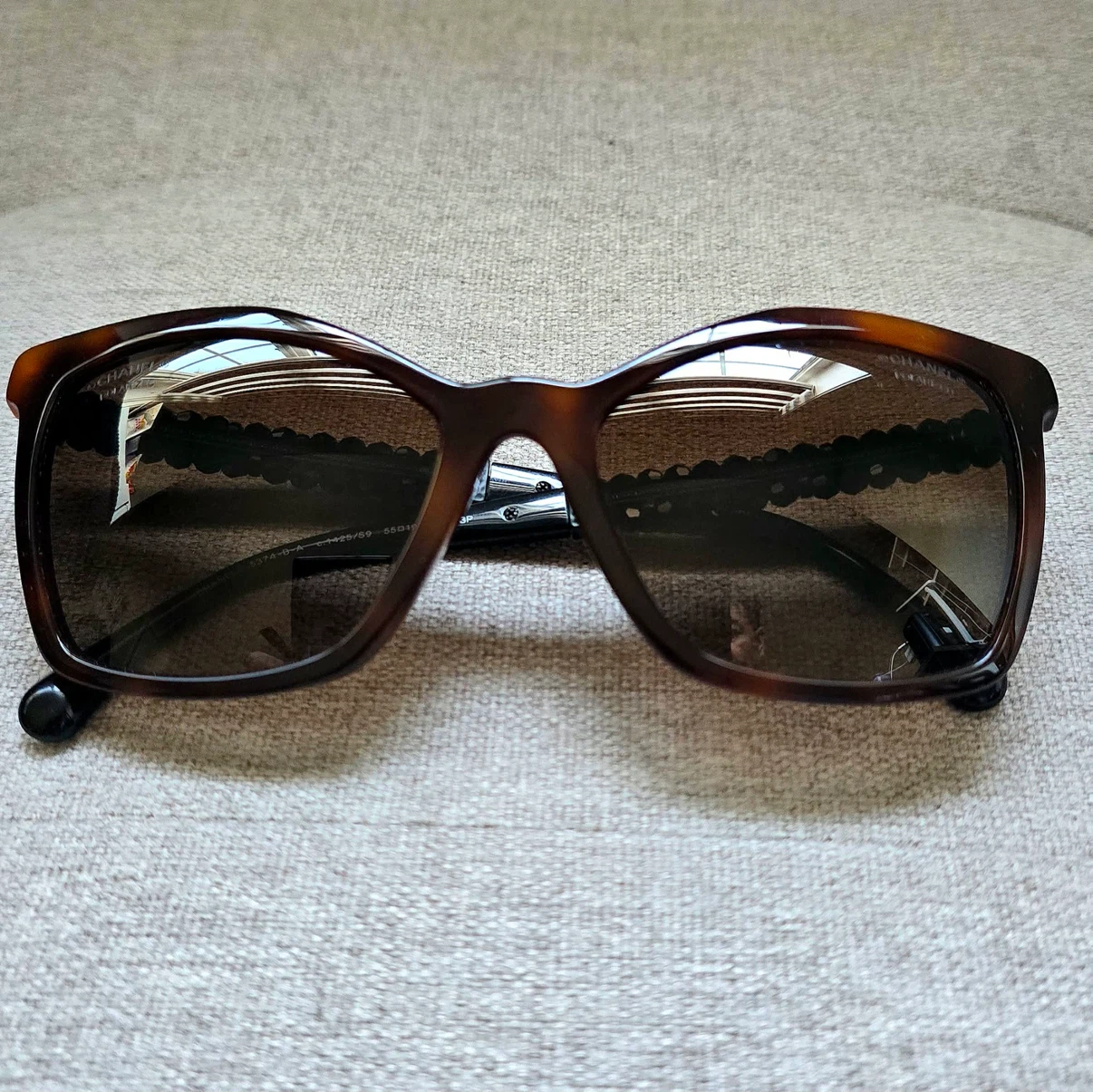 CHANEL 5376-B-A Butterfly Bijoux Brown Black Beaded Sunglasses - photo 3