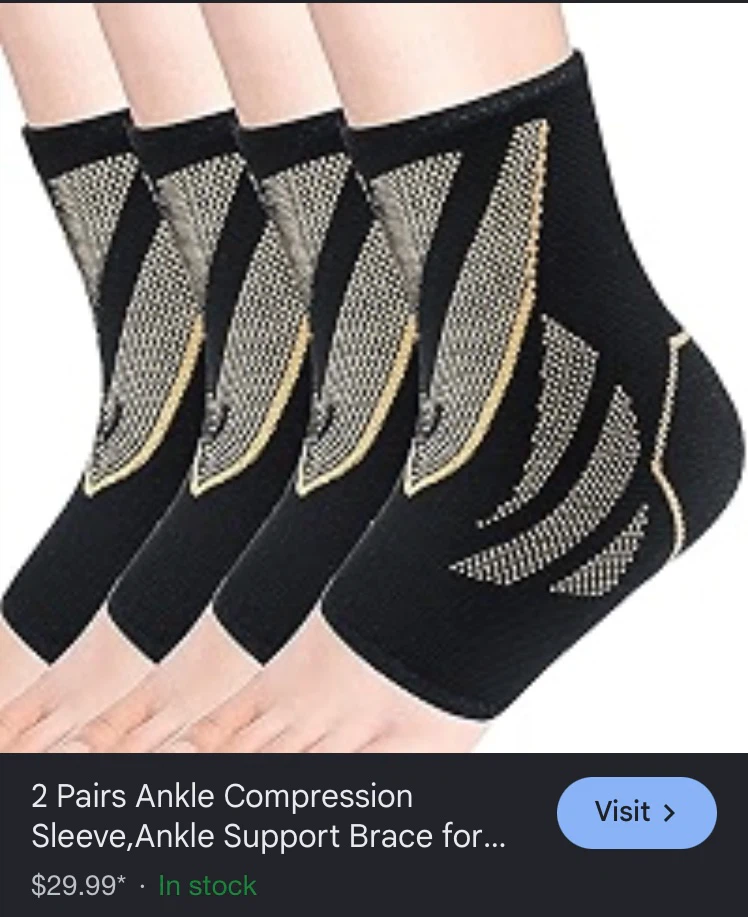 3 Pairs Ankle Compression Sleeve - Black - photo 2