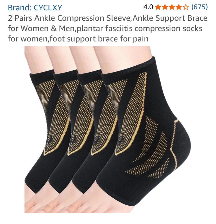 3 Pairs Ankle Compression Sleeve - Black - photo 3