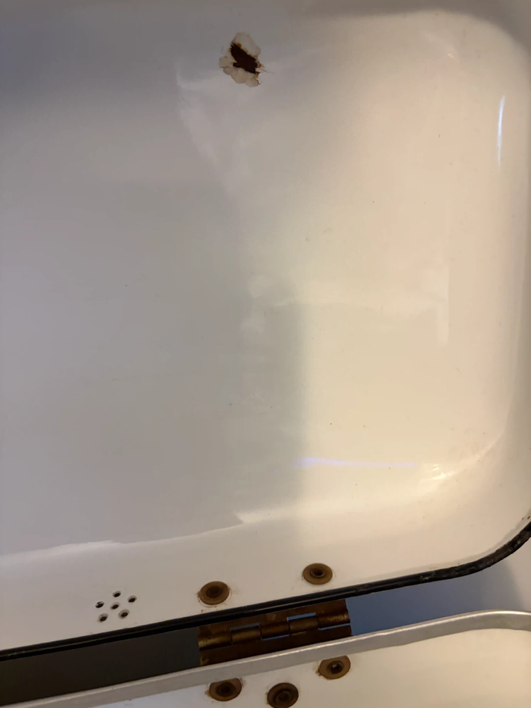Mid-Century Enamelware Bread Box - photo 3