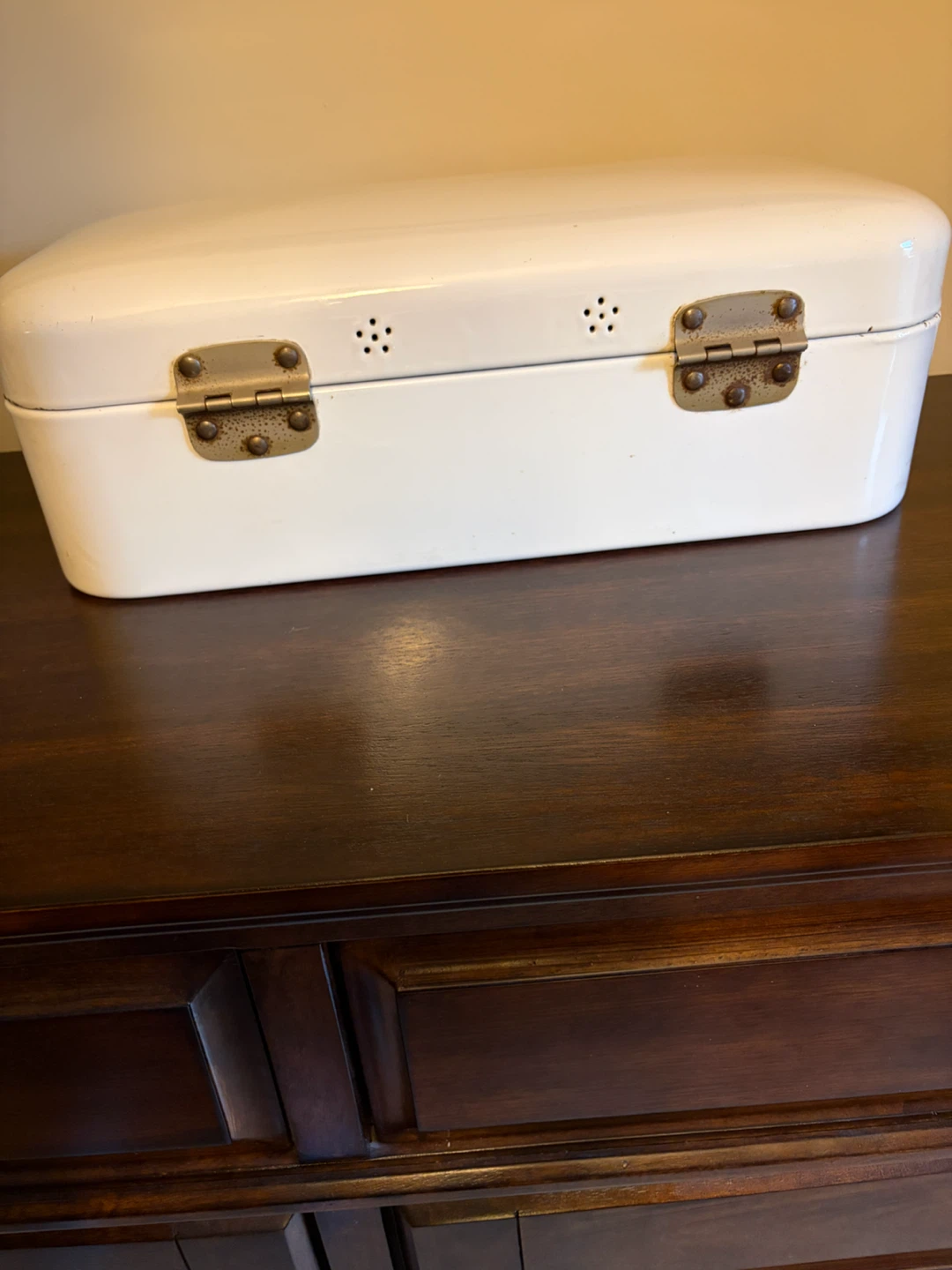 Mid-Century Enamelware Bread Box - photo 4