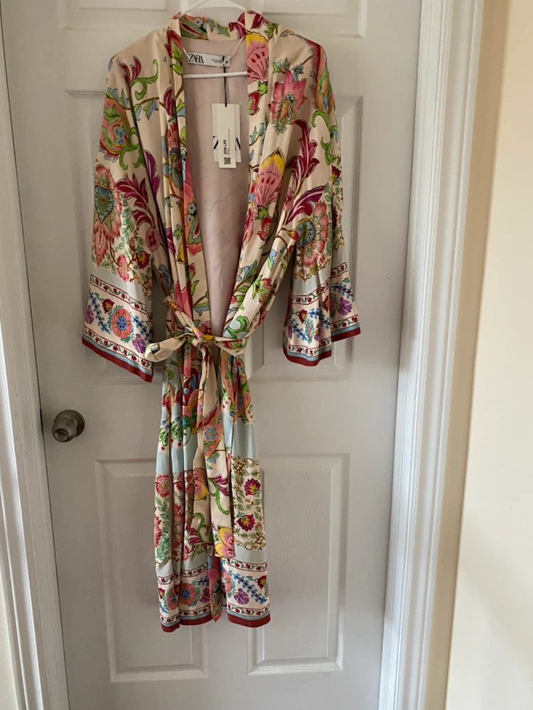Zara Floral Kimono Robe XS