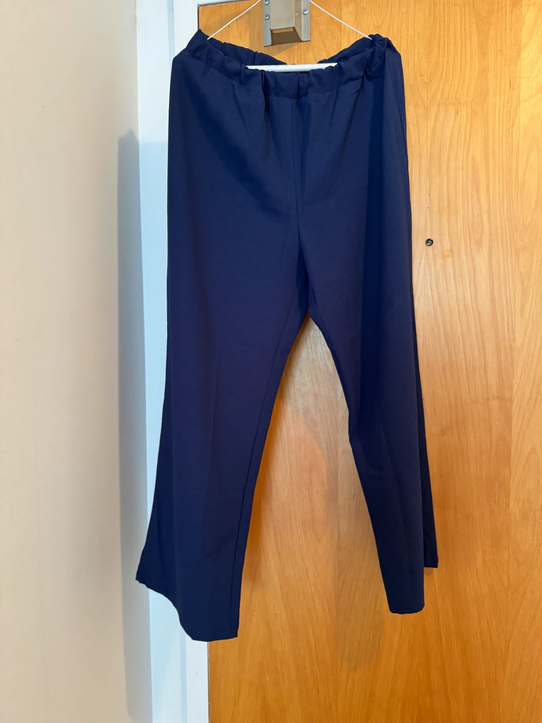 Navy Blue High-Low Tunic Top and Pants Set - photo 2