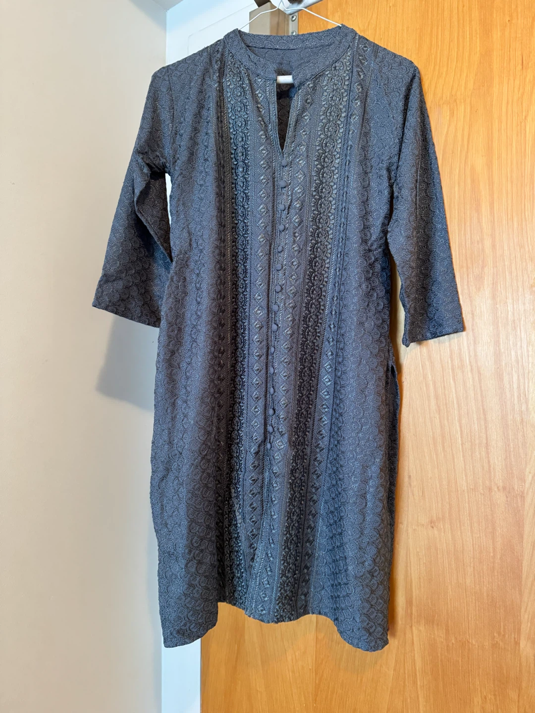 Grey Embroidered kurti