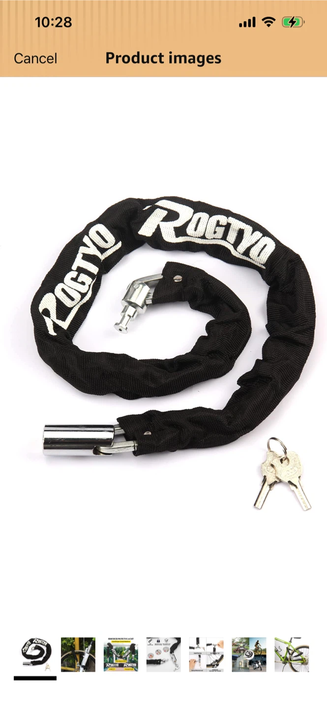 New-RO GTYO Reinforced Bicycle Chain Lock