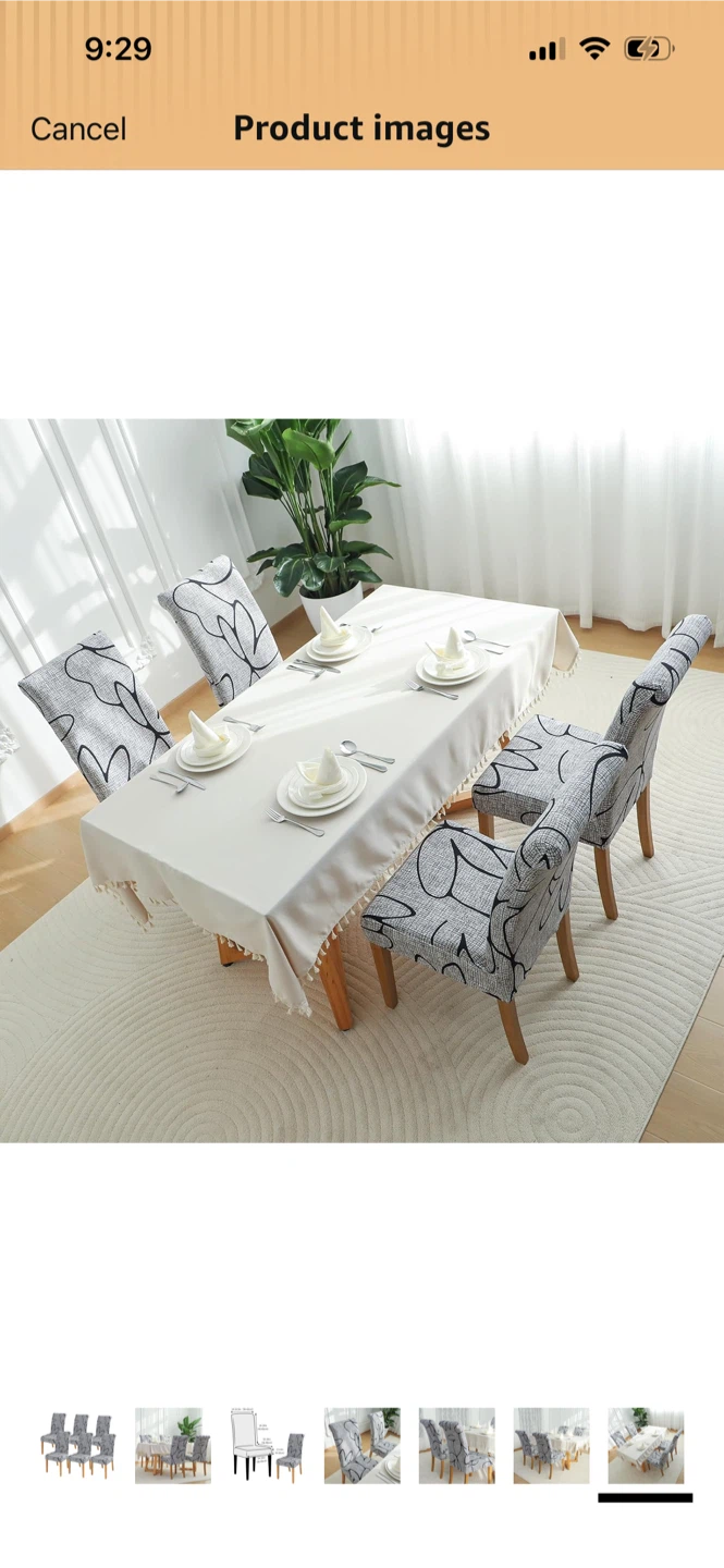 New-Set of 6 Grey Swirl Dining Chair Covers - photo 4