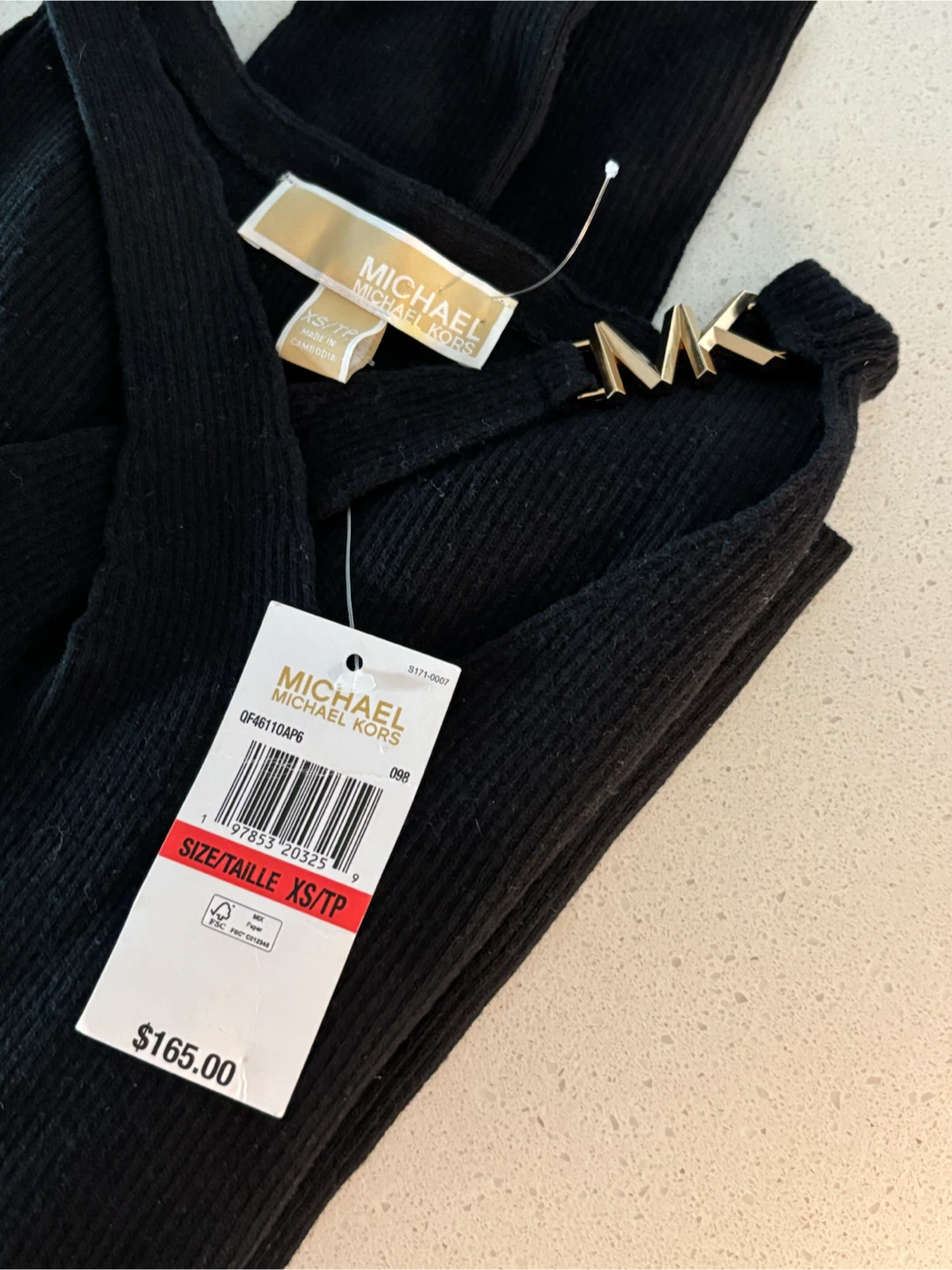 Michael Kors Black Ribbed Sweater
