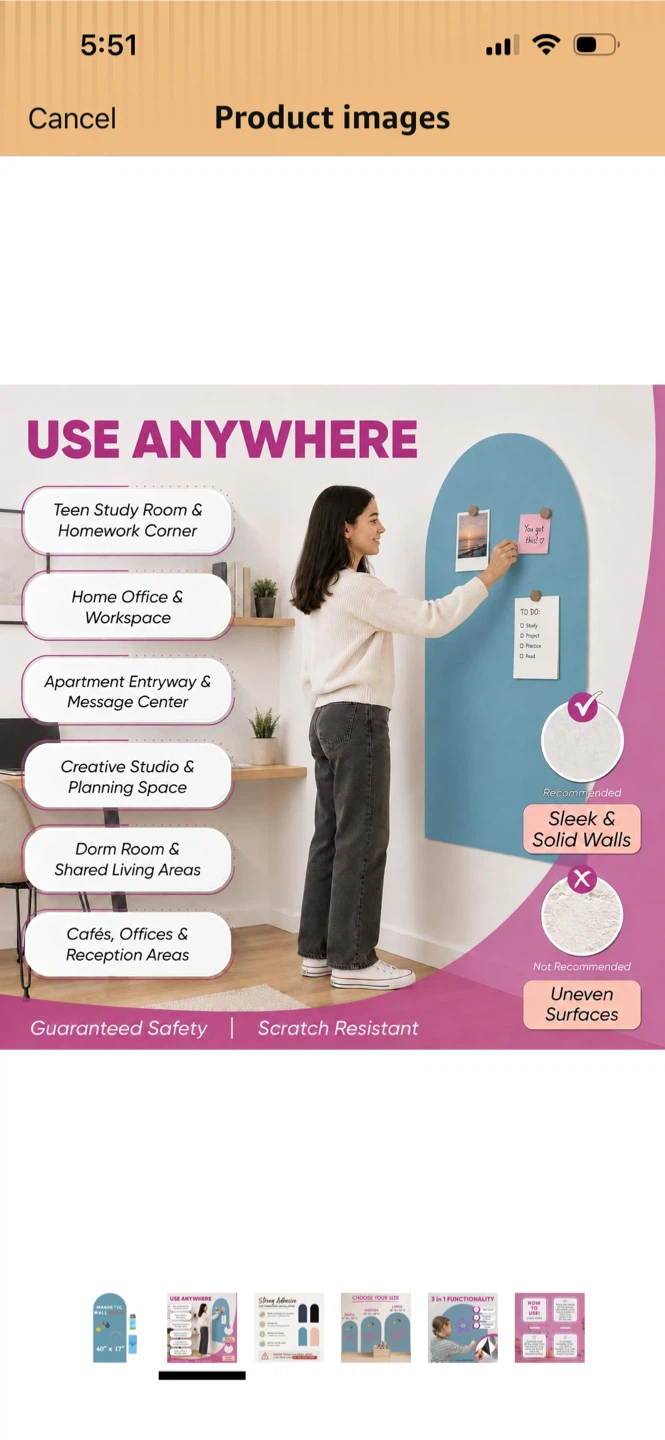 New-Magnetic Wall Decal, Chalkboard & Surface Cleaner Kit