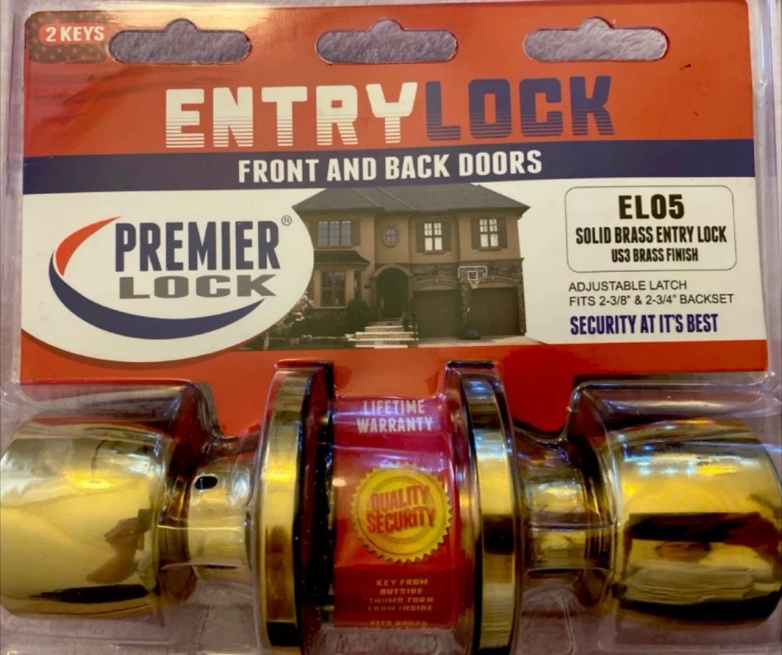 Premier Lock EntryLock Solid Brass Entry Lock