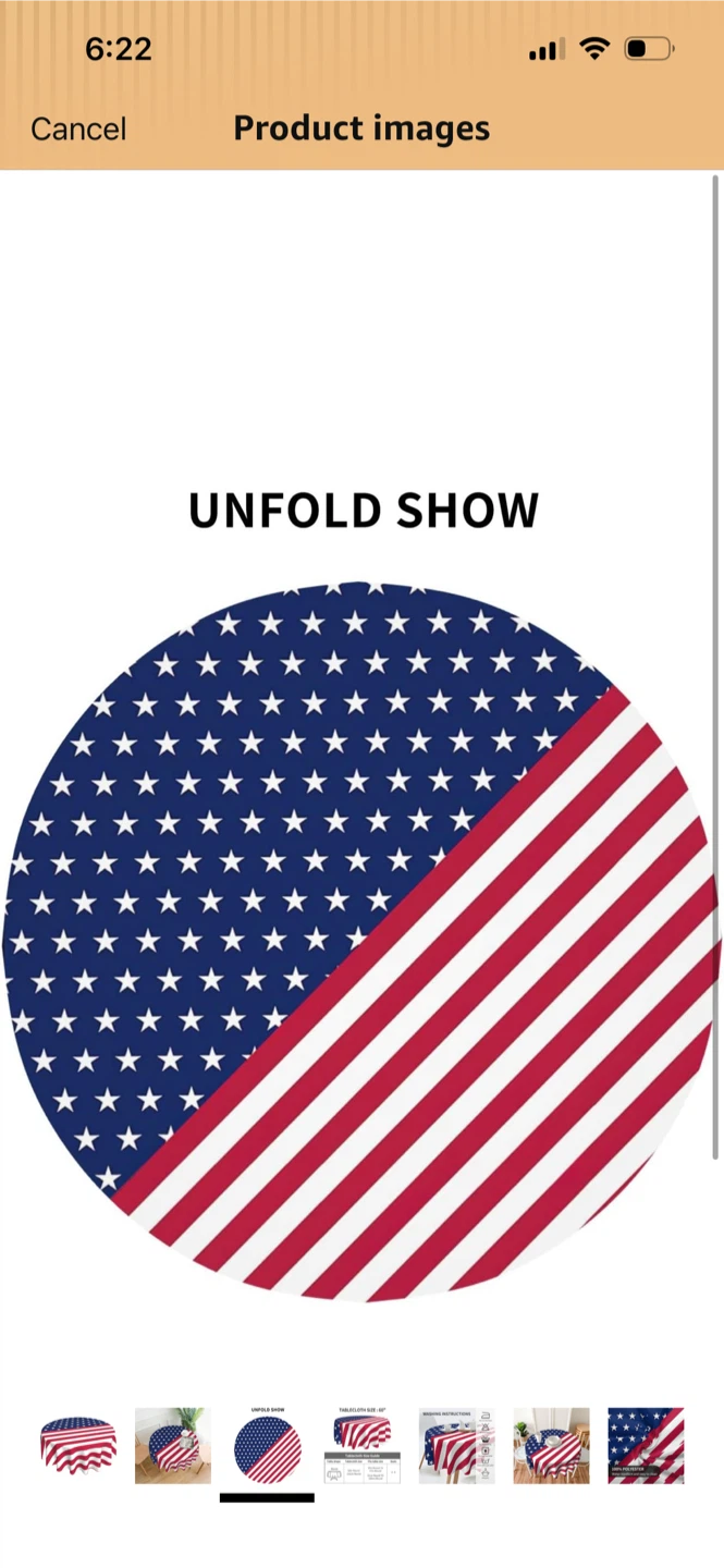 New American Flag Round Tablecloth 60 inch - photo 4