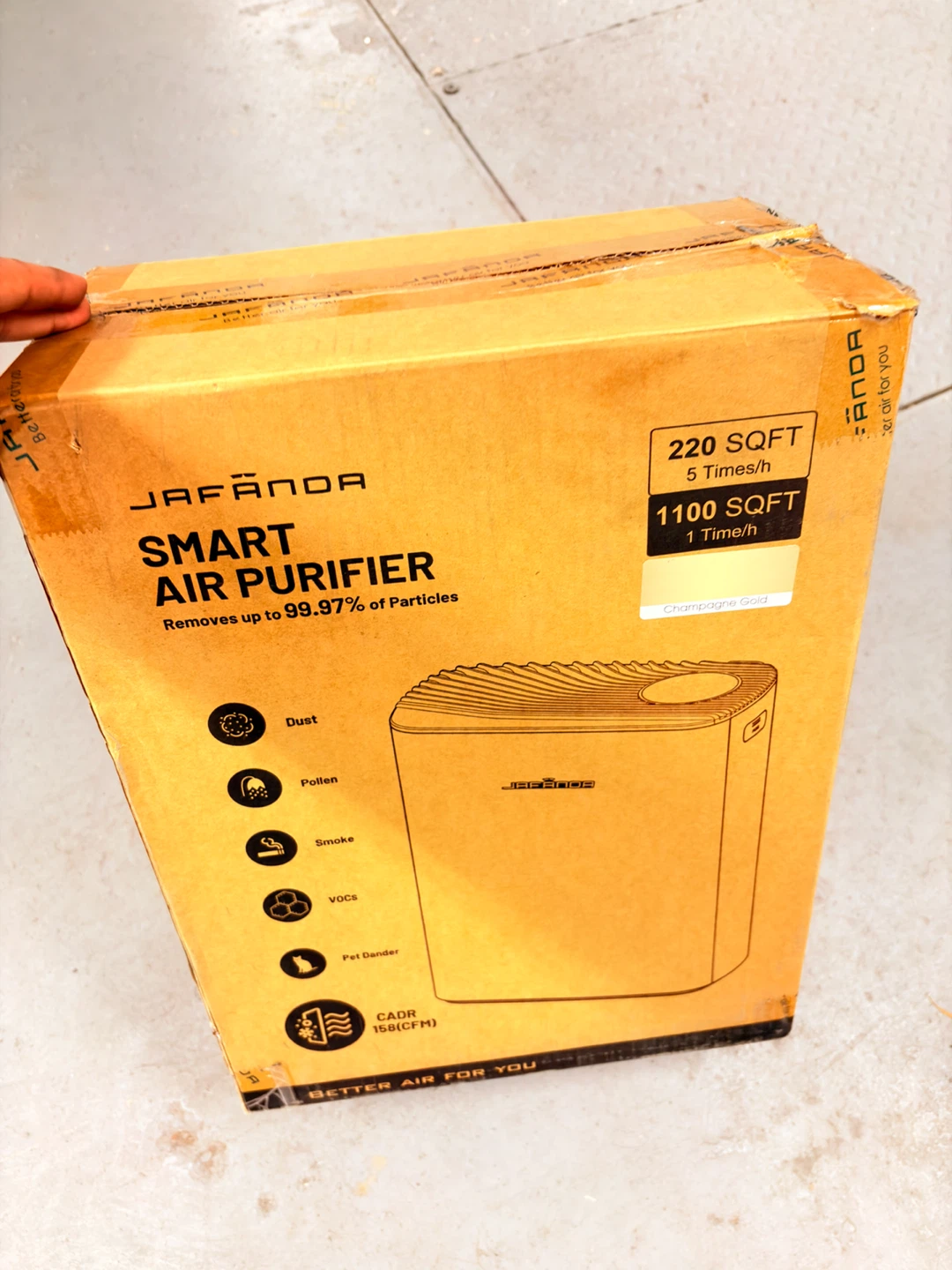 JAFANDA Smart phone wifi Air Purifier - Champagne Gold