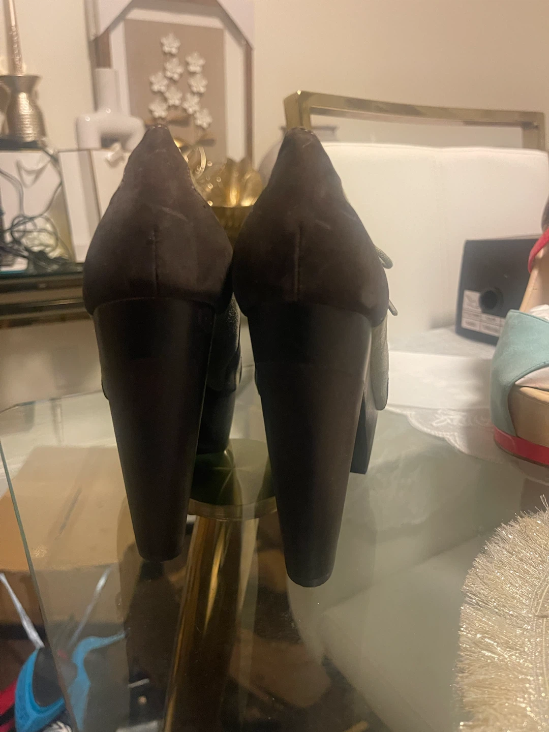 Madison Harding Women's Brown & Tan Lace-up Platform Heels - photo 2