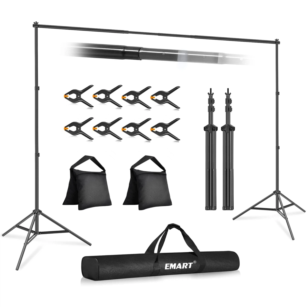 EMART Backdrop Stand Kit, Adjustable Photo Backdrop Stands