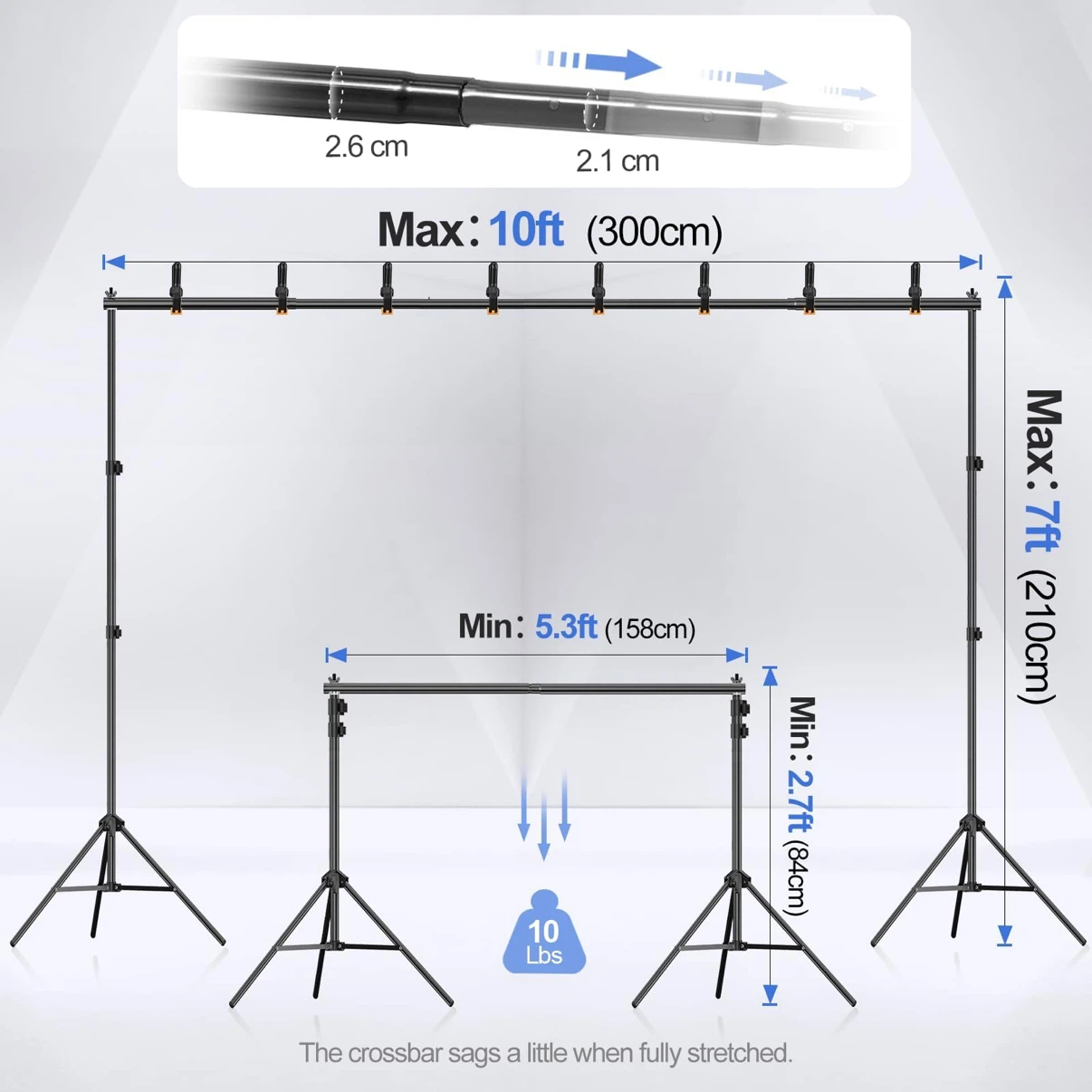 EMART Backdrop Stand Kit, Adjustable Photo Backdrop Stands - photo 2