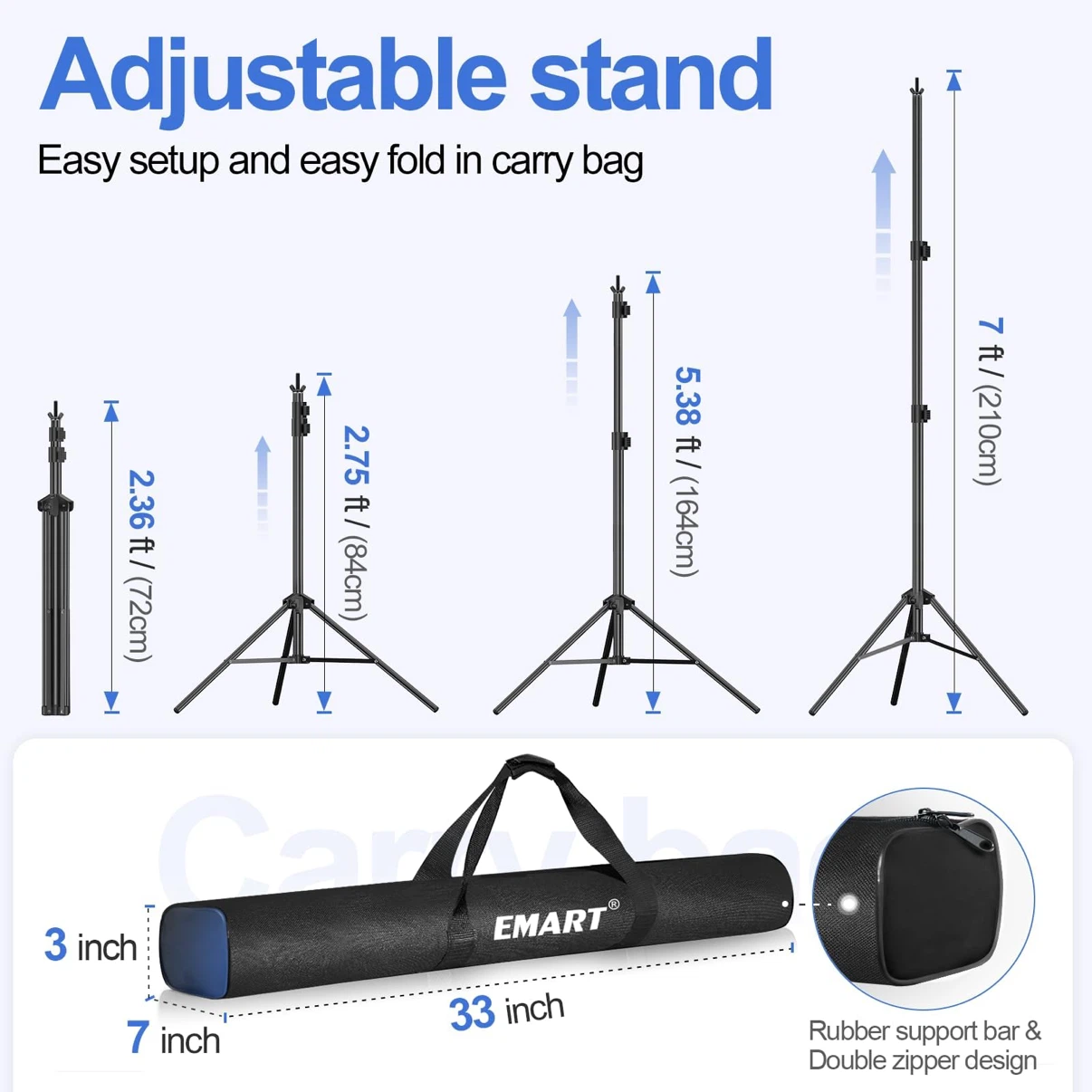 EMART Backdrop Stand Kit, Adjustable Photo Backdrop Stands - photo 3