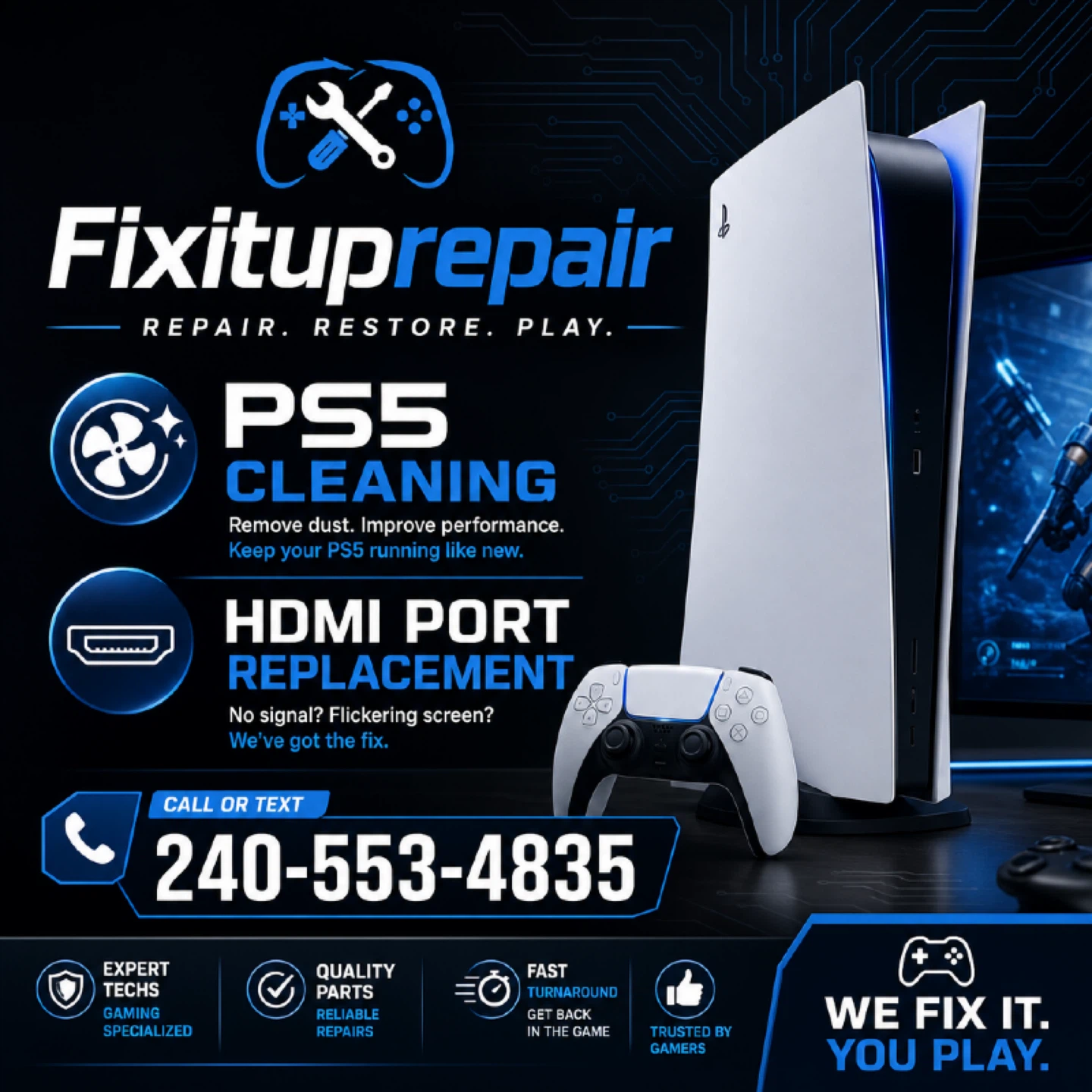 PS5 Cleaning and HDMI Port Replacement Service