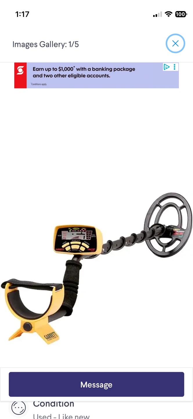 Metal Detector Garrett Ace 250. Finds gold rings, jewelry