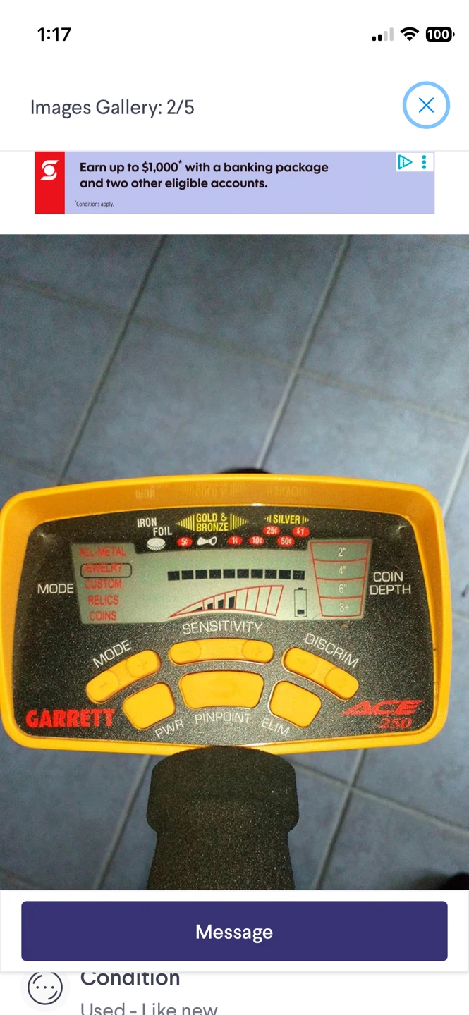 Metal Detector Garrett Ace 250. Finds gold rings, jewelry - photo 2