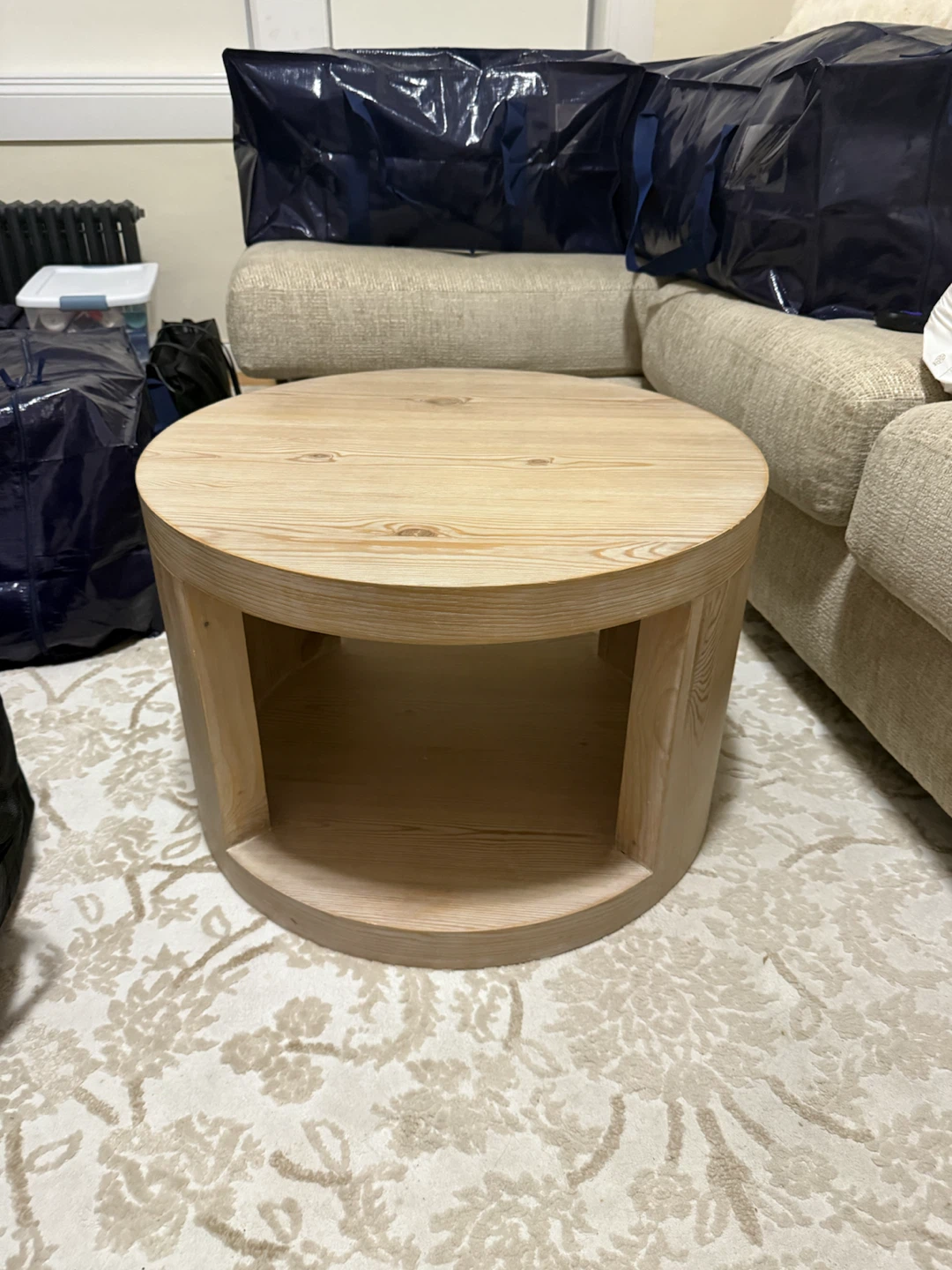 Pottery Barn Round Wooden Coffee Table