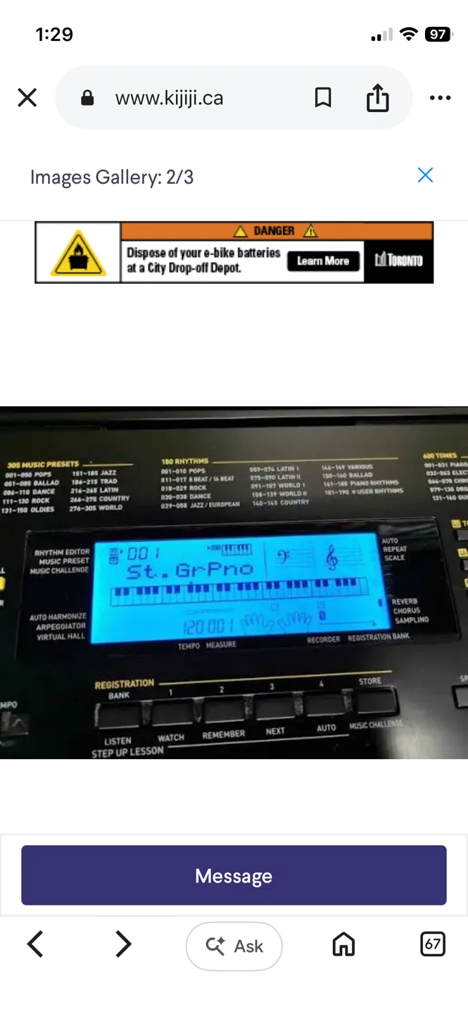 Casio Keyboard 4400. NEW. - 608 tones, 305 Pre-sets, 152 songs - photo 2