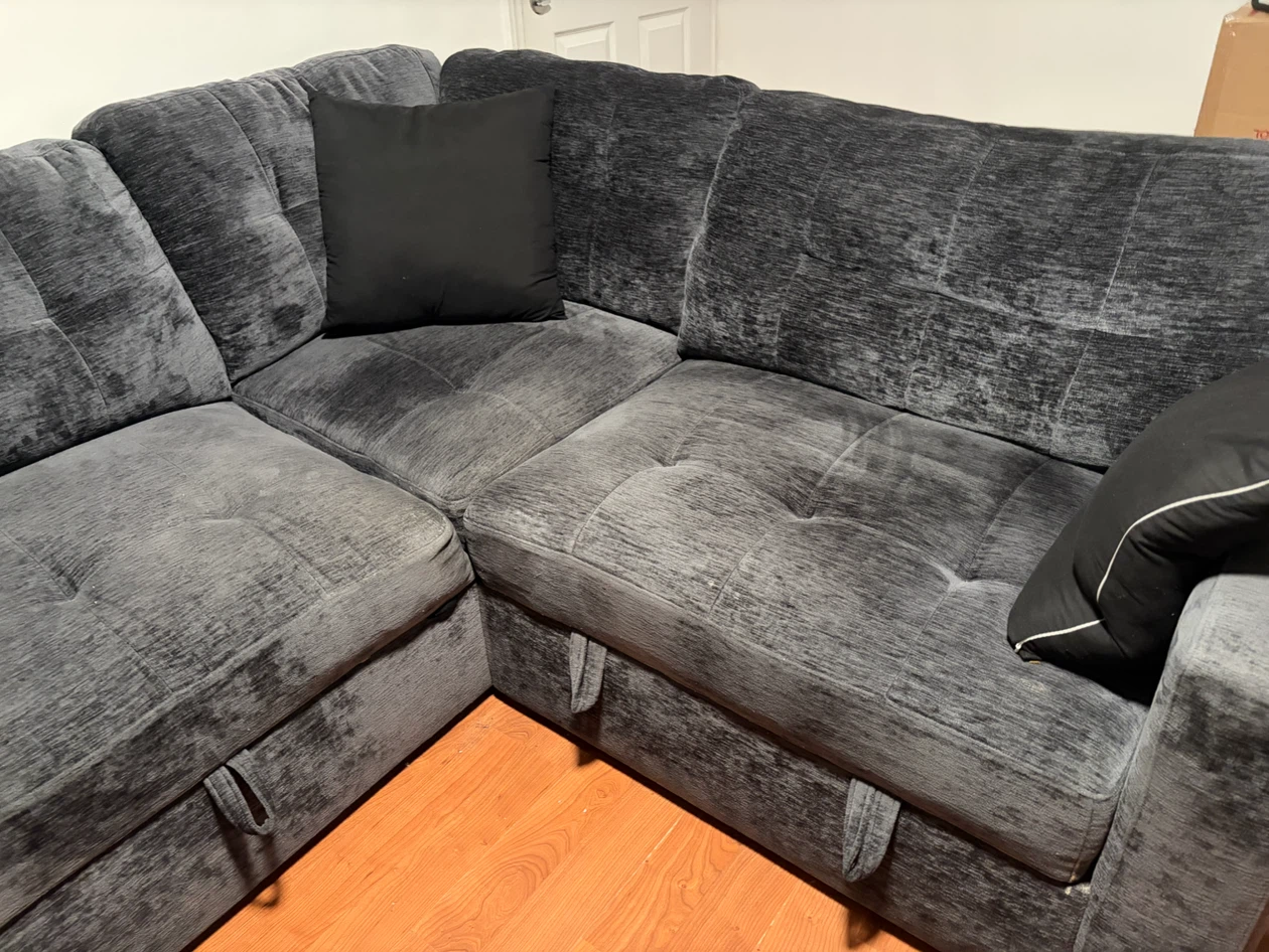 Dark Gray Sectional Sofa with Storage - photo 2