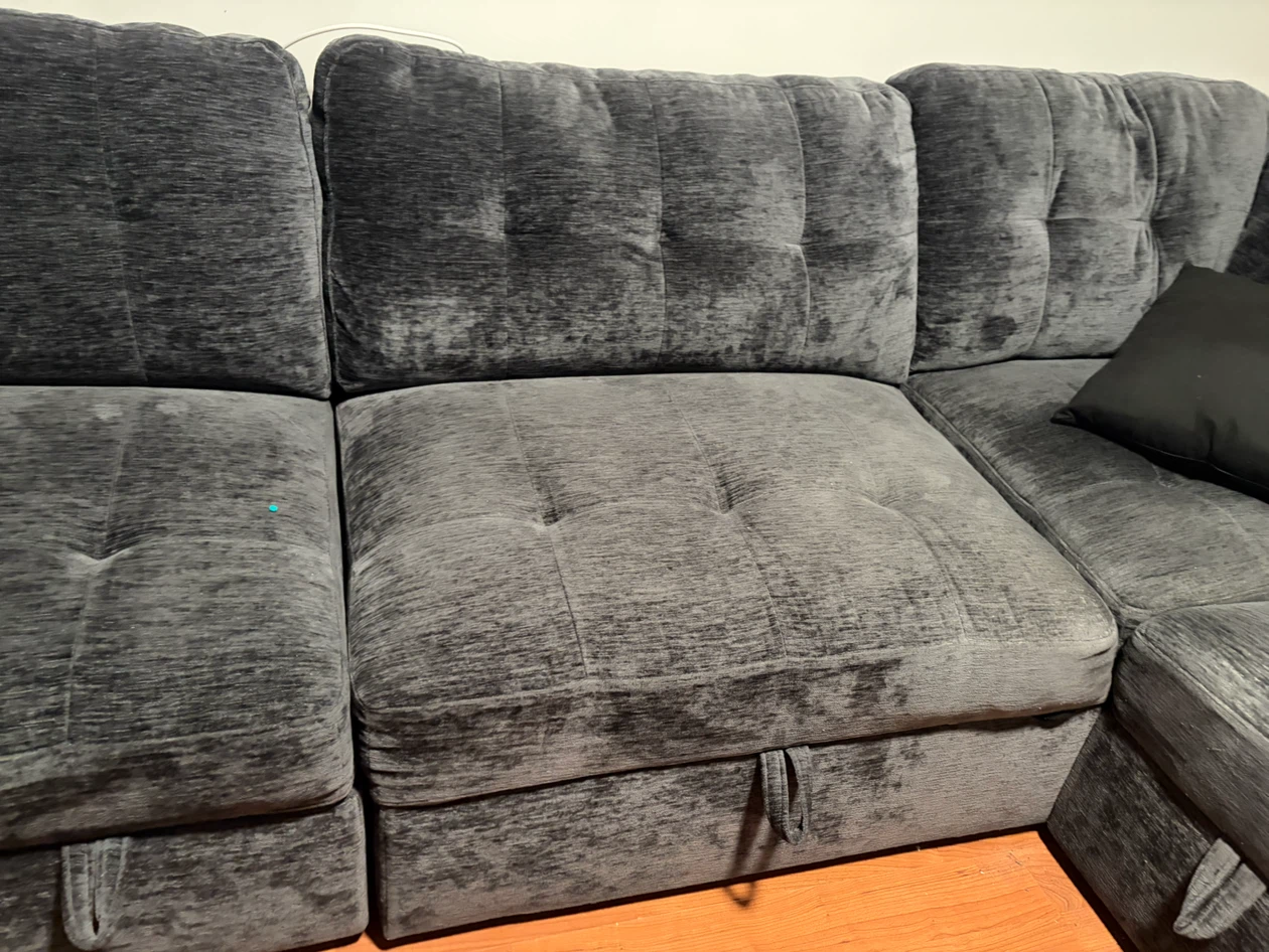 Dark Gray Sectional Sofa with Storage - photo 3