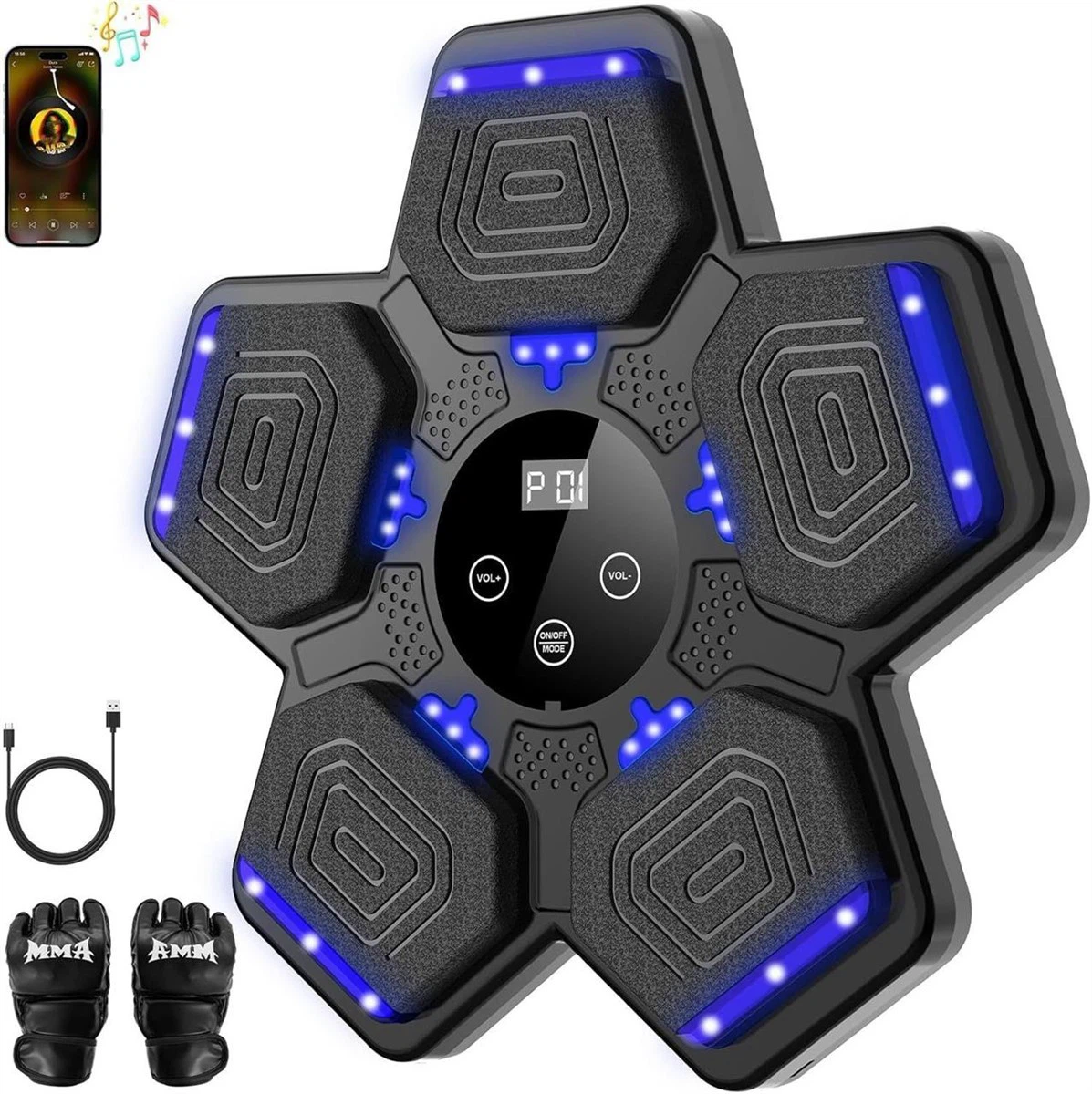 Smart Bluetooth Boxing Pad with MMA Gloves