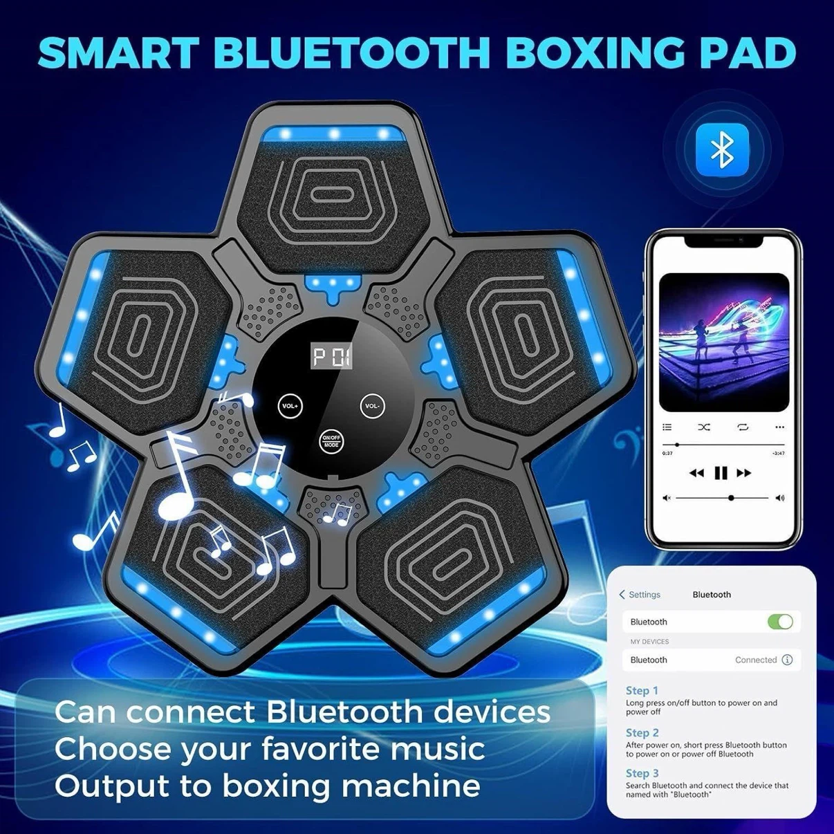 Smart Bluetooth Boxing Pad with MMA Gloves - photo 2