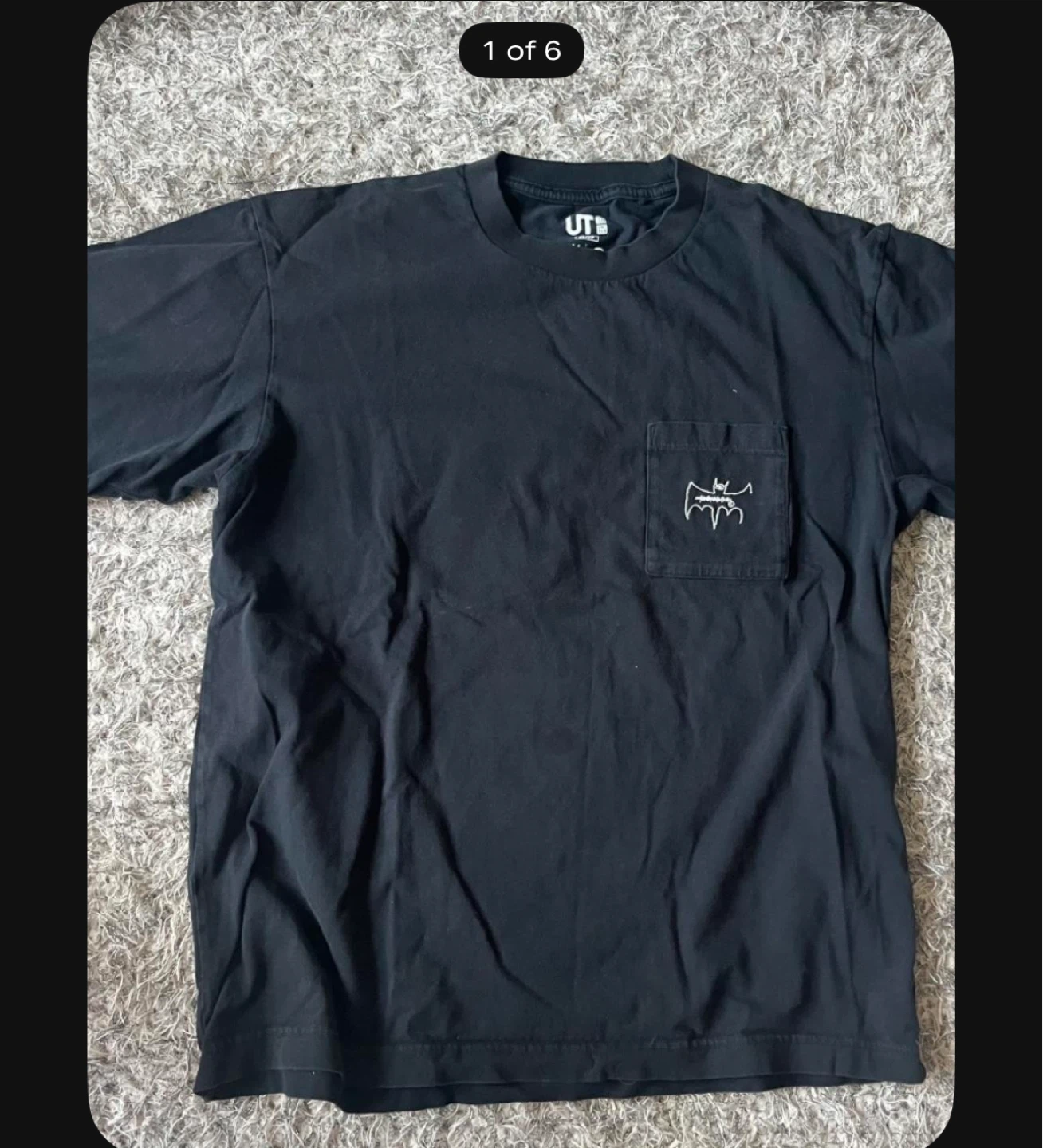 Batman tee with white bat logo