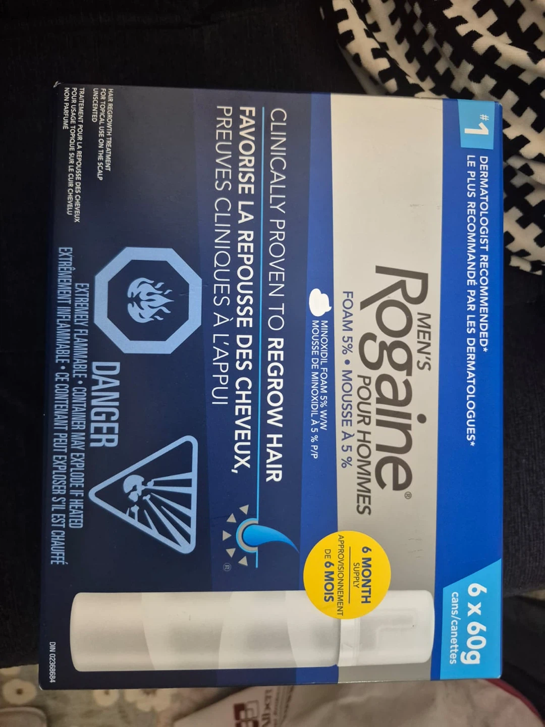 Rogaine Men's Hair Regrowth Foam 5% (6 x 60g Cans)