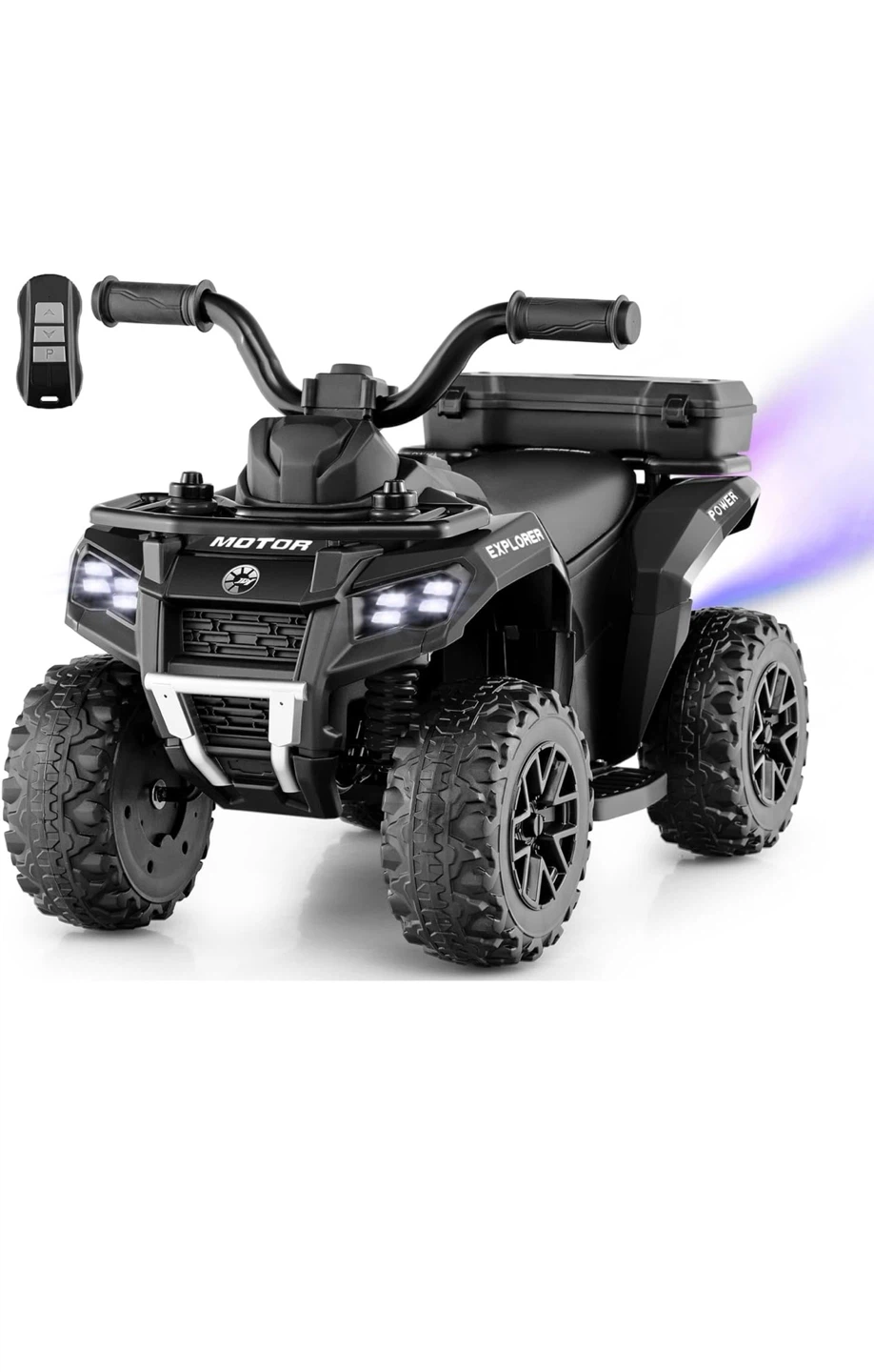 Black Explorer Ride-On ATV with Remote Control