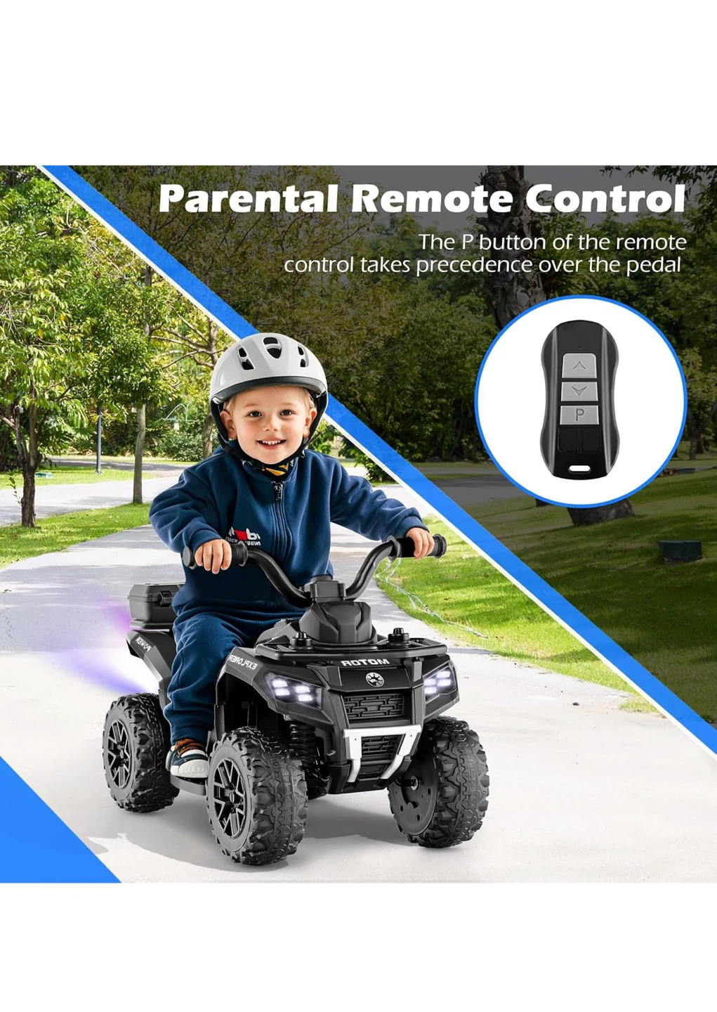 Black Explorer Ride-On ATV with Remote Control - photo 3
