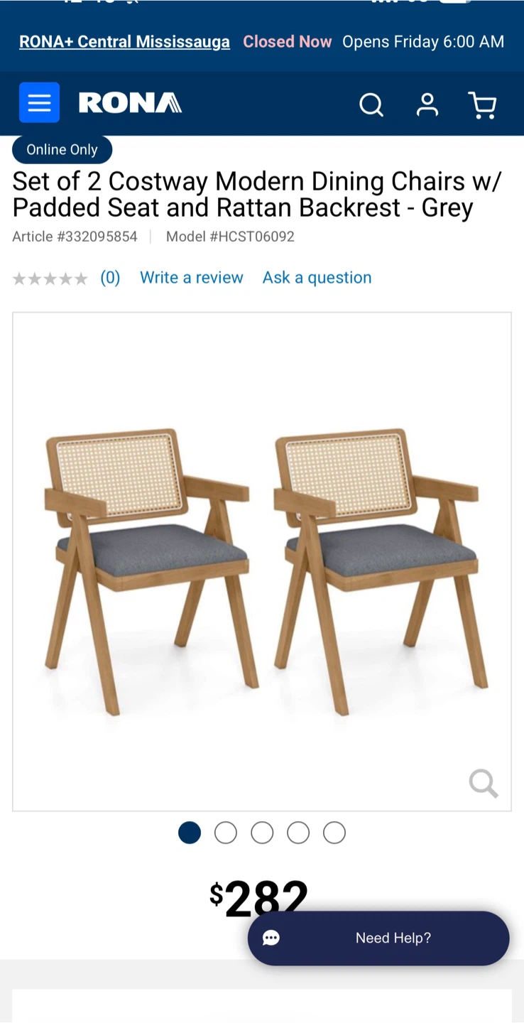 Set of 2 Costway Modern Dining Chairs