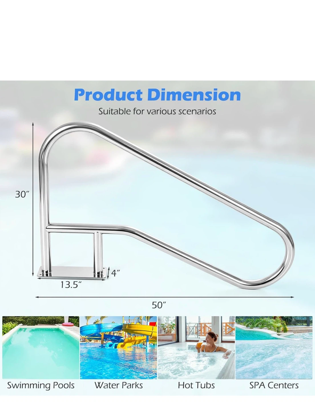 Stainless Steel Pool Handrail - photo 2