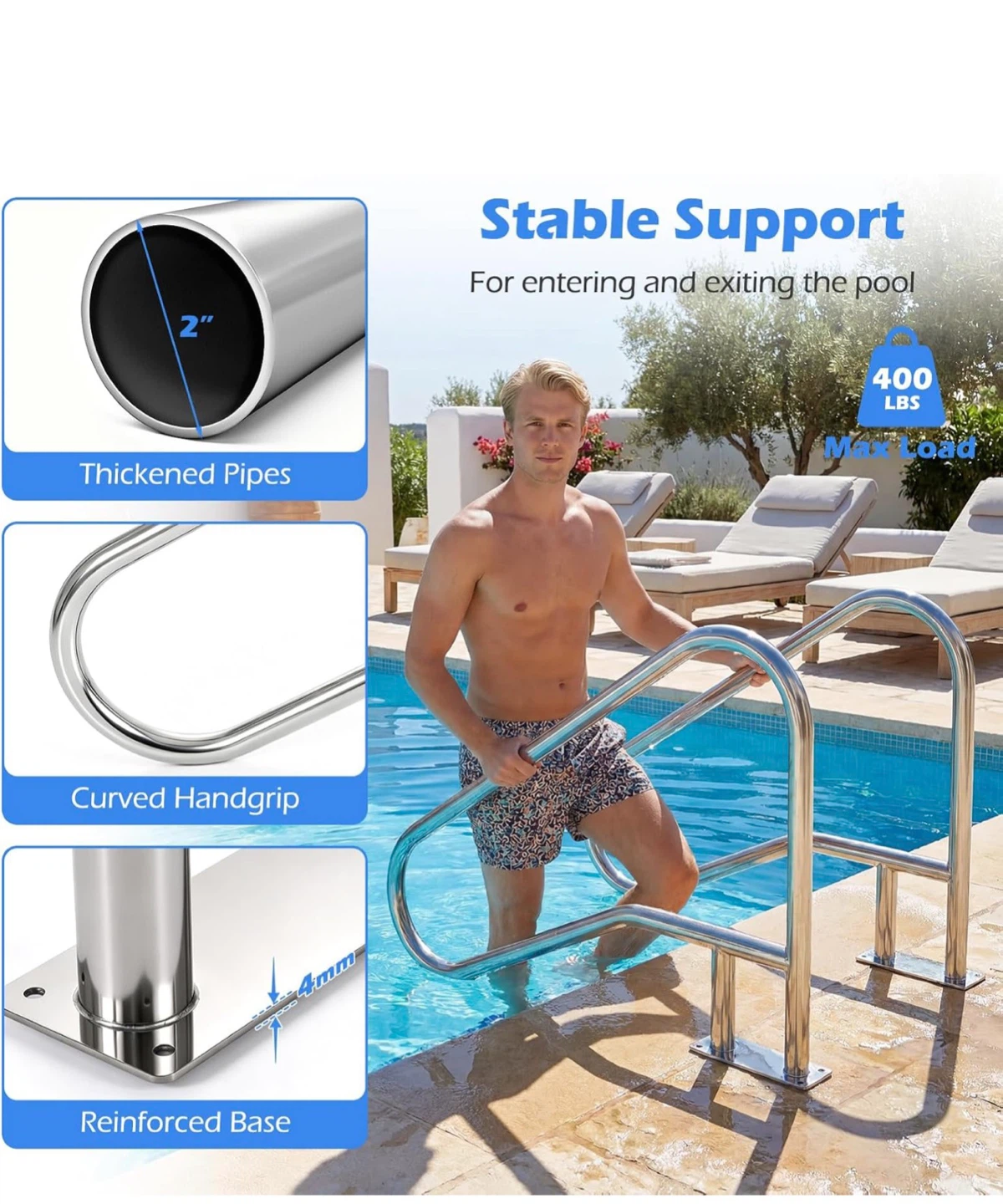 Stainless Steel Pool Handrail - photo 3