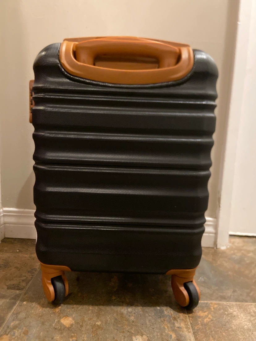 Black Carry-On Suitcase with Tan Accents - photo 2