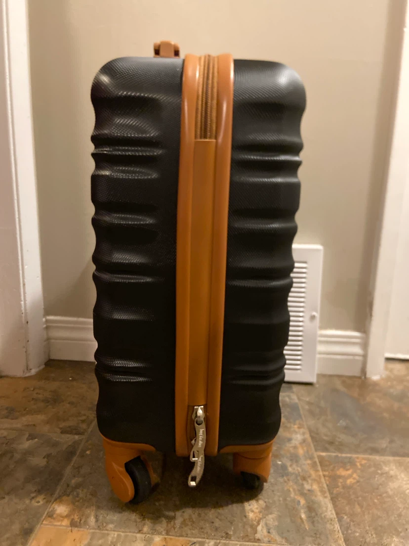Black Carry-On Suitcase with Tan Accents - photo 3