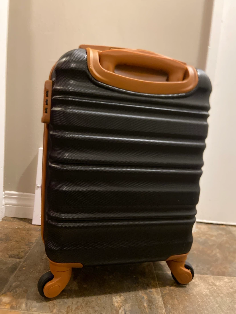 Black Carry-On Suitcase with Tan Accents - photo 4