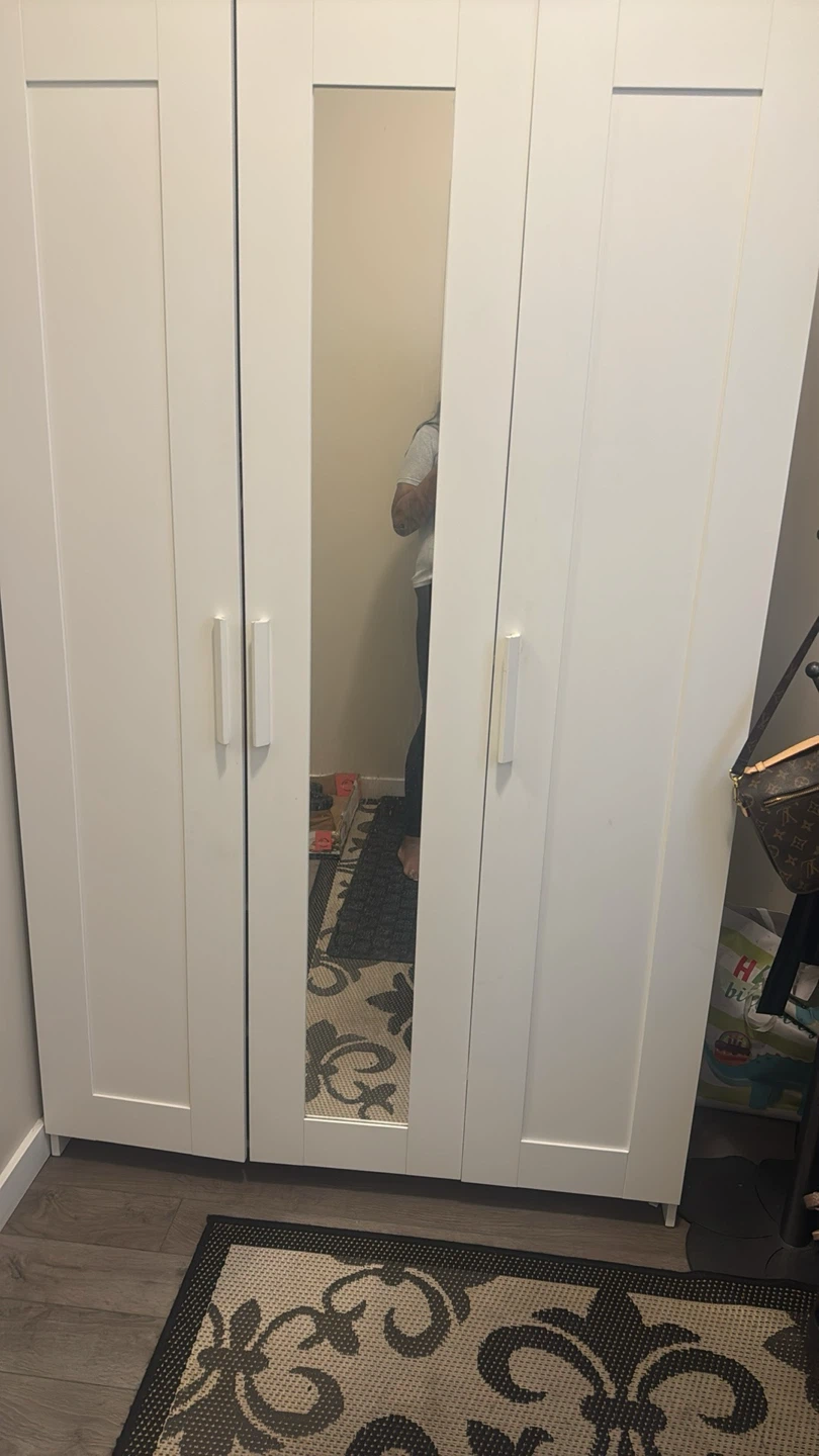 White Wardrobe with Mirror Doors