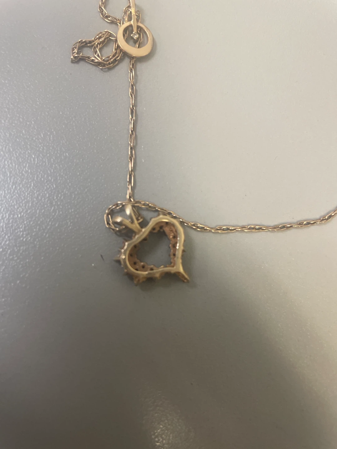 Heart Pendant Necklace with Diamonds 10k GOLD