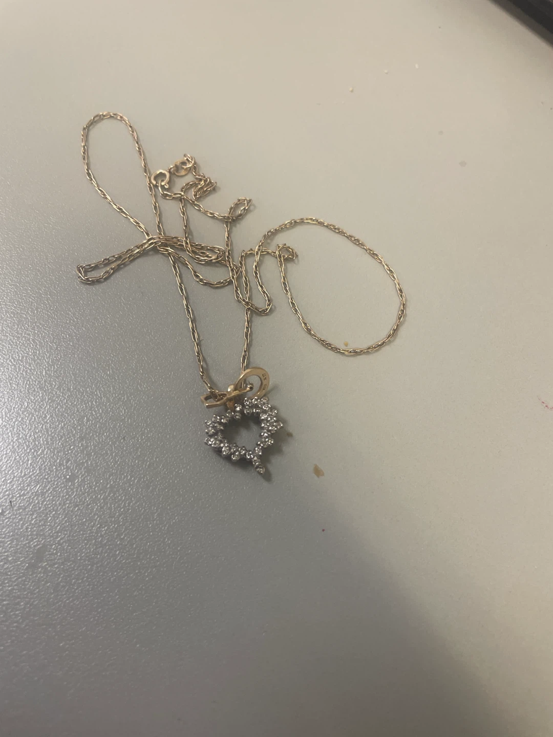 Heart Pendant Necklace with Diamonds 10k GOLD - photo 2