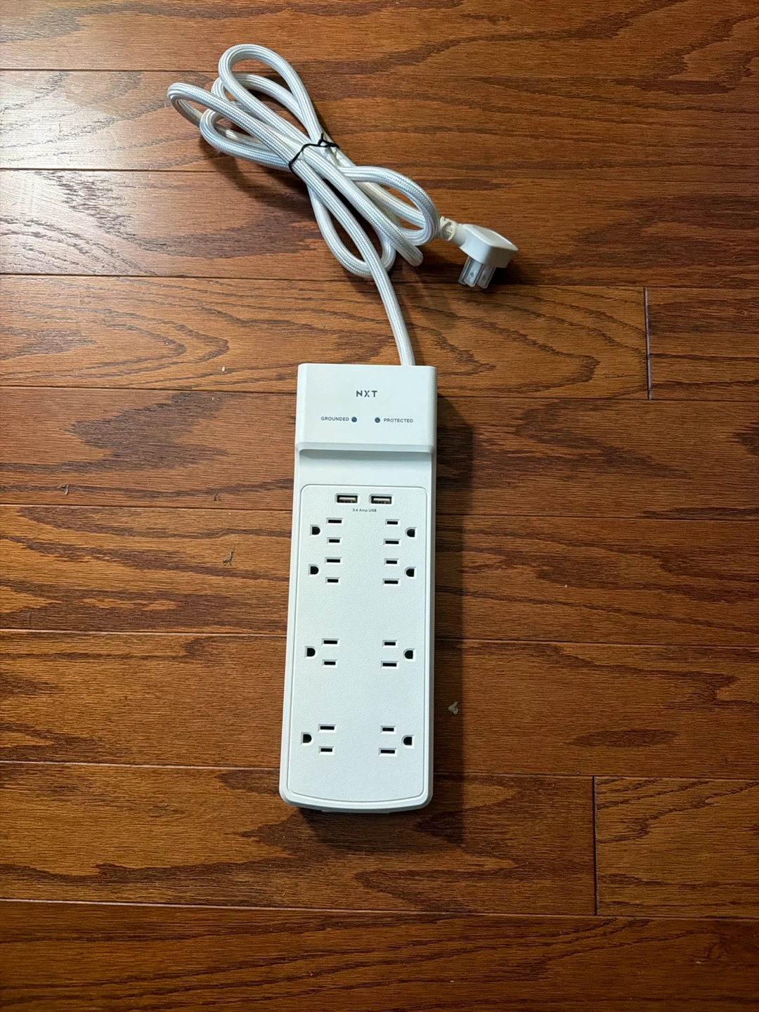 NXT White Surge Protector Power Strip with USB Ports - photo 2