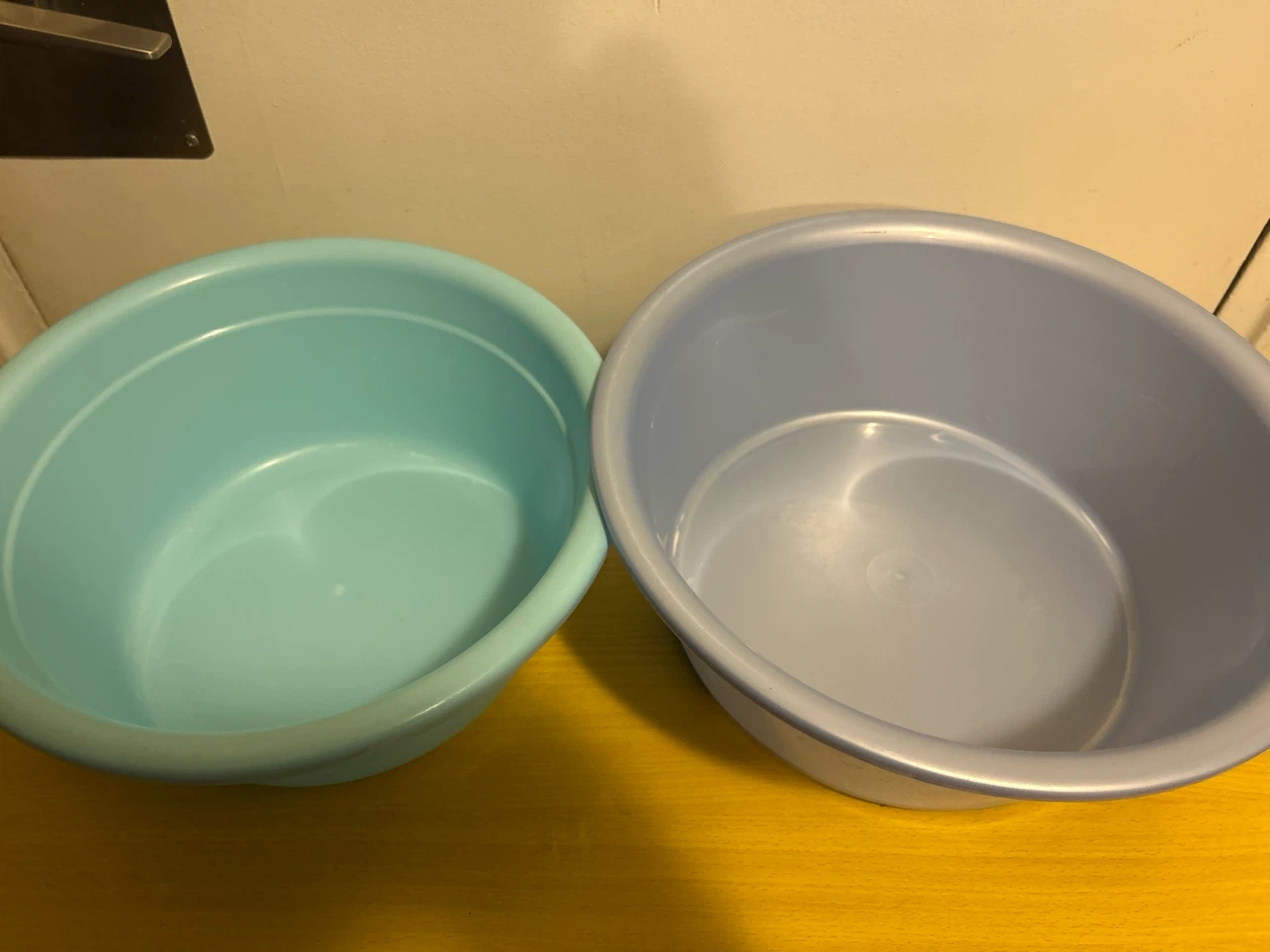 Two Plastic Basins - Blue and Light Blue