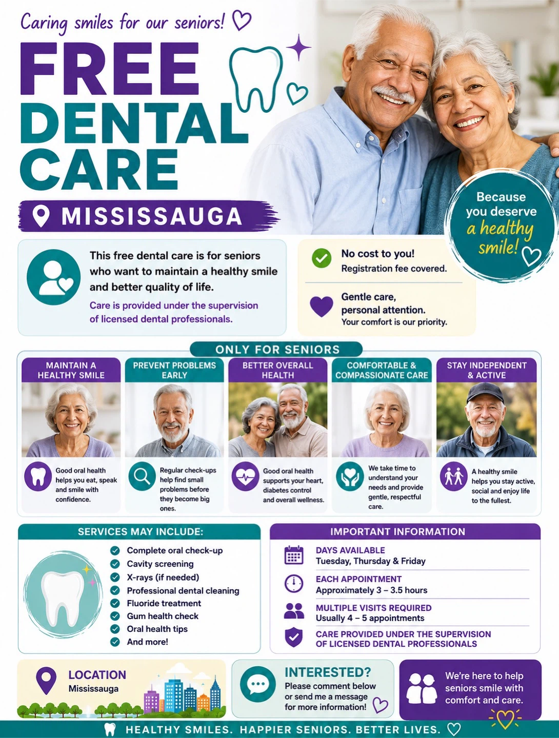 Free Dental Care for Seniors in Mississauga