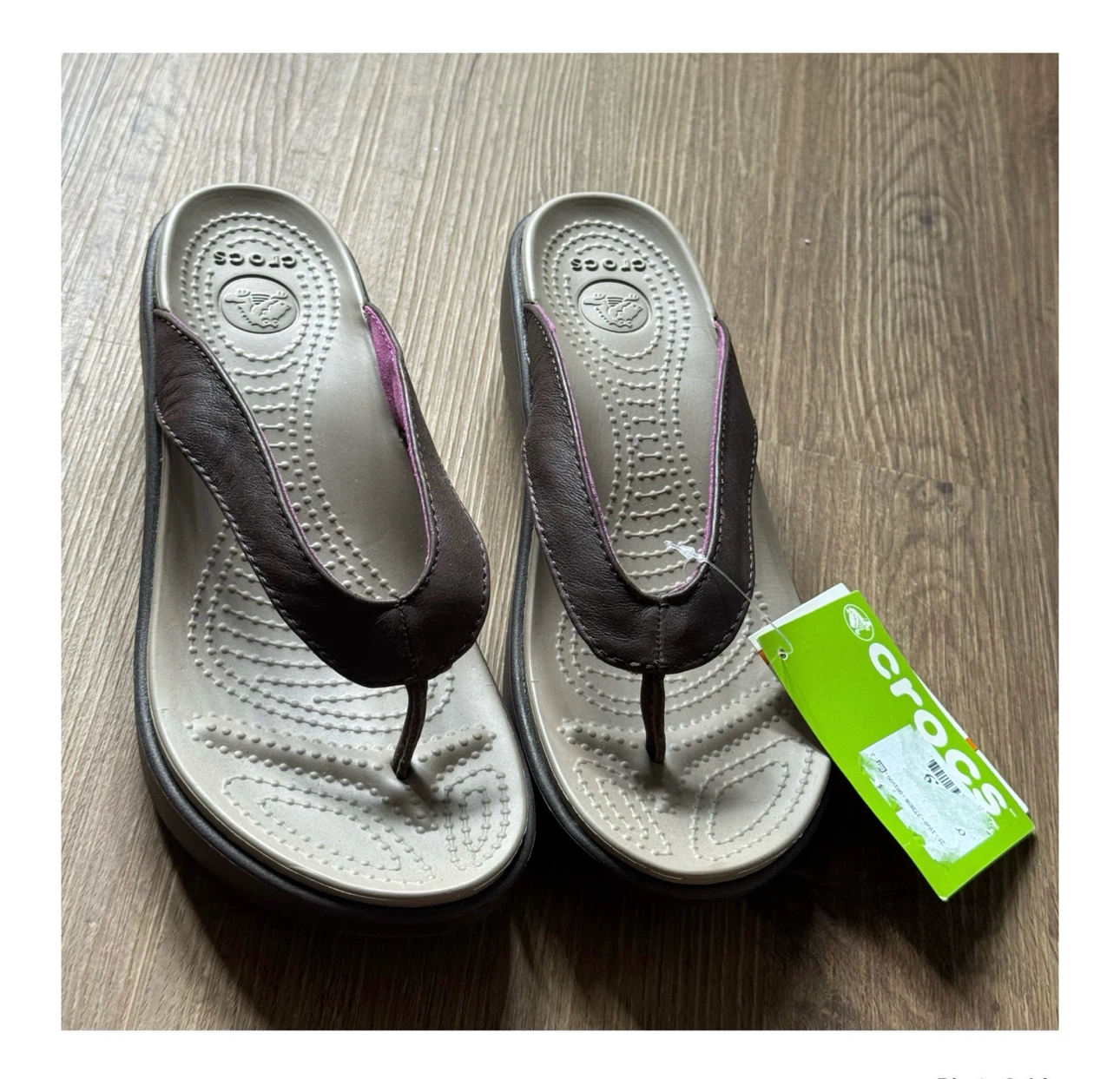 Brand new Crocs Capri Leather Flip Wedge Size 8