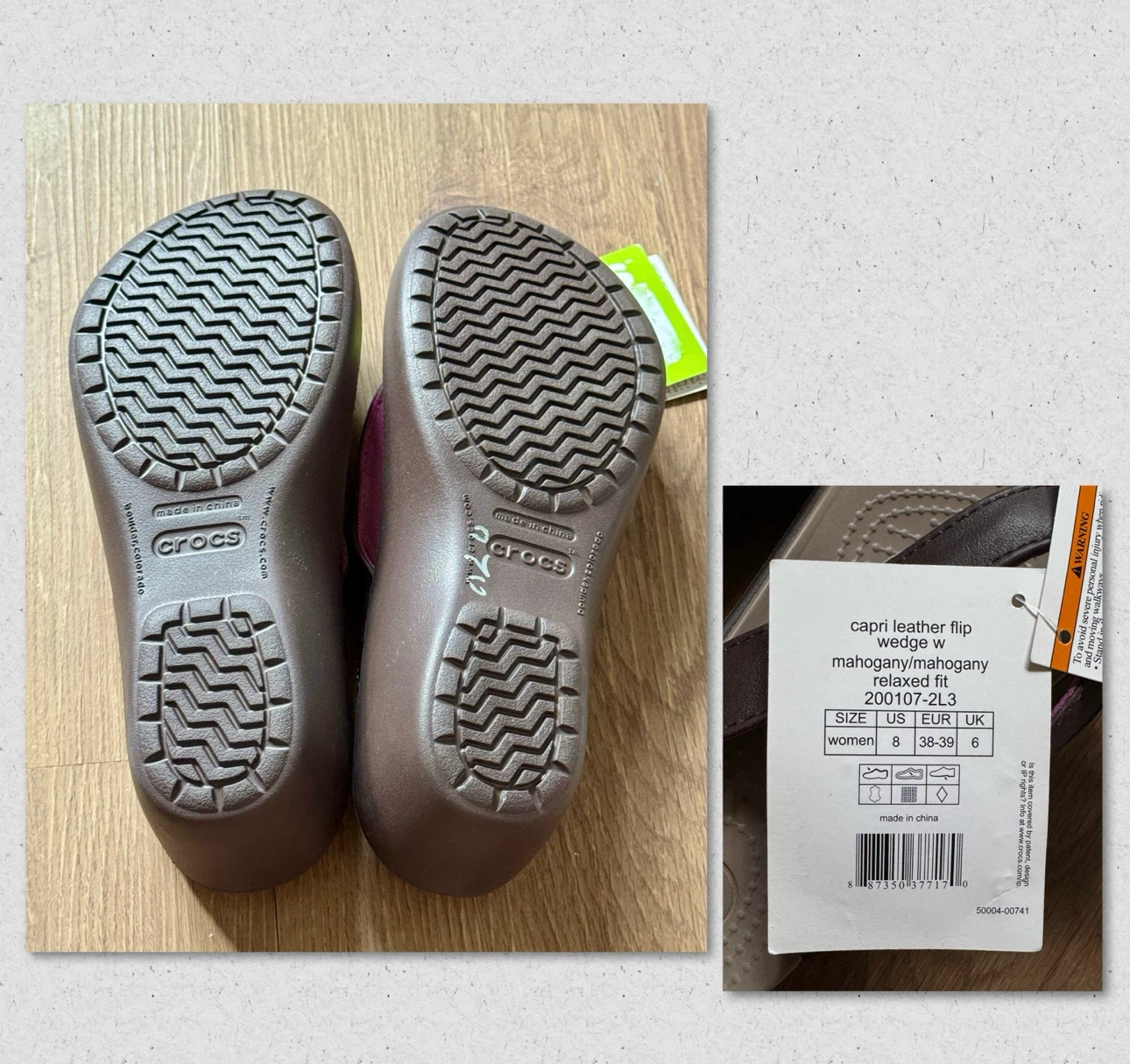 Brand new Crocs Capri Leather Flip Wedge Size 8 - photo 4