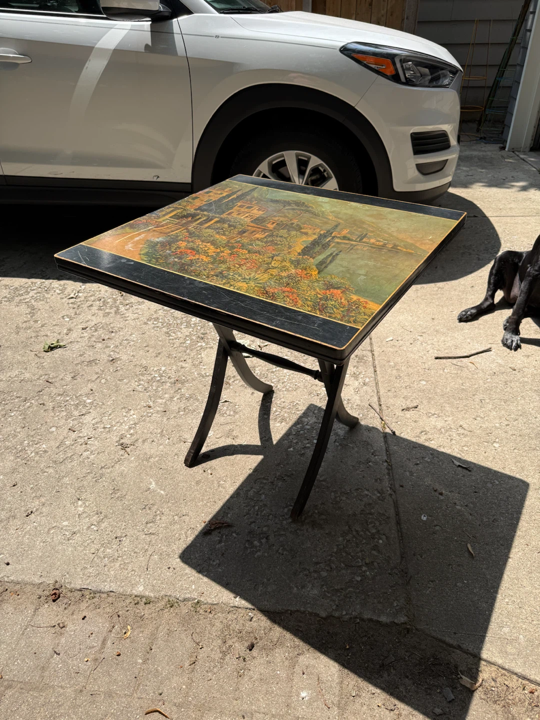 Vintage Tray Table with Italian Landscape Scene - photo 2