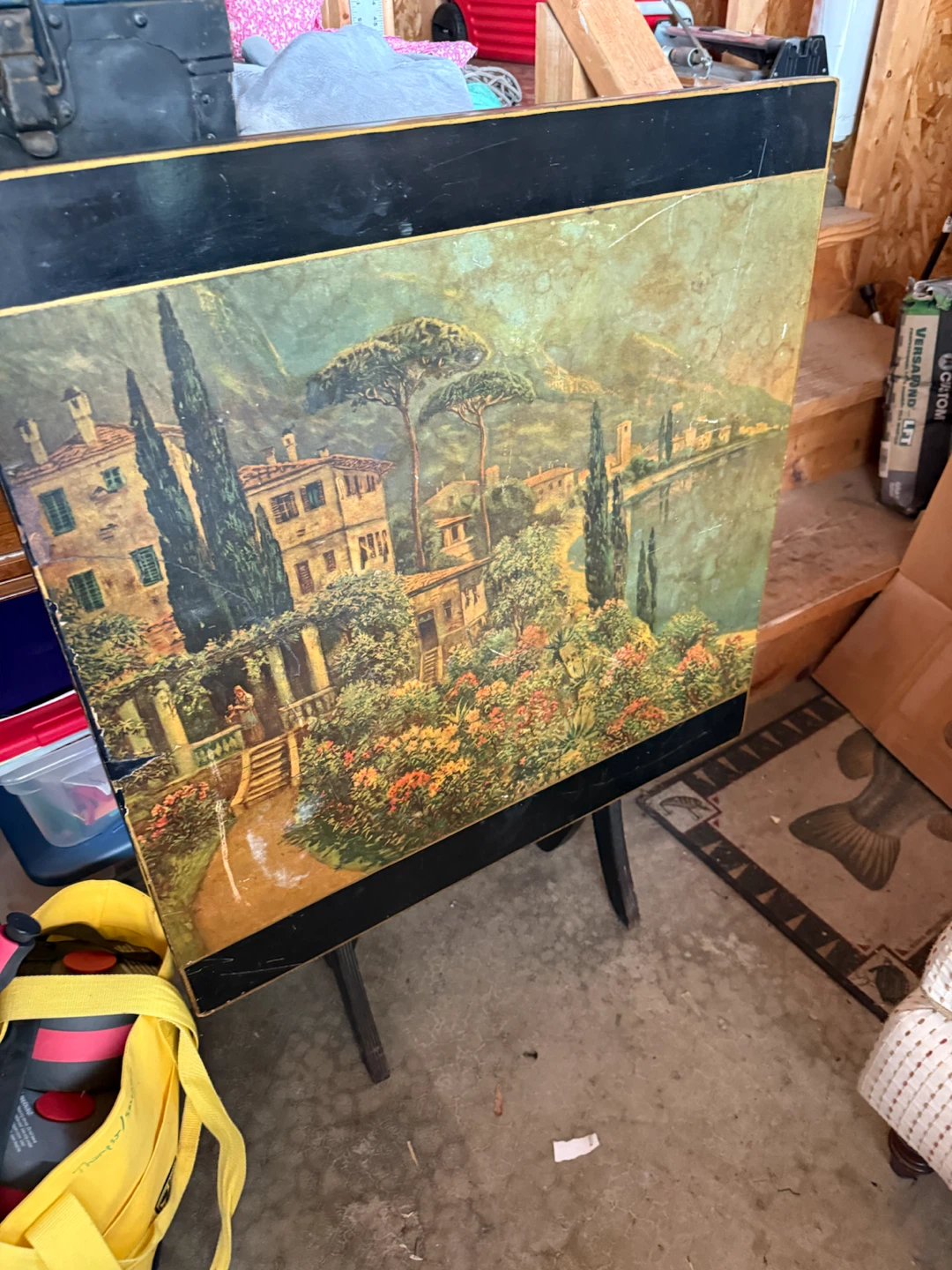 Vintage Tray Table with Italian Landscape Scene - photo 4