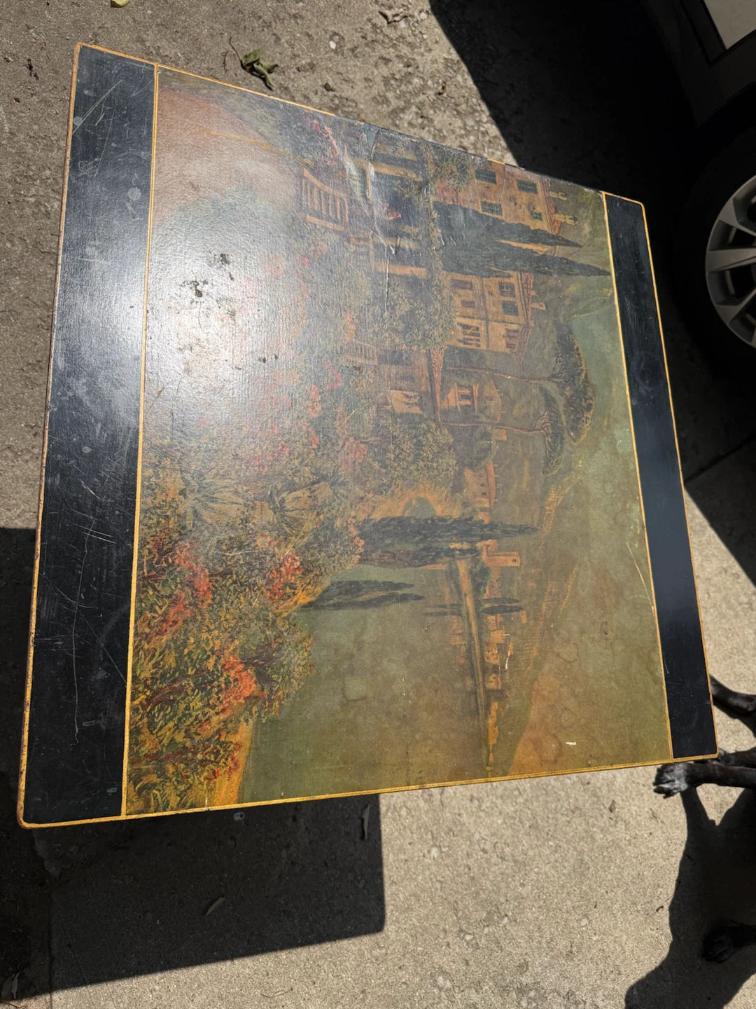 Vintage Tray Table with Italian Landscape Scene - photo 5